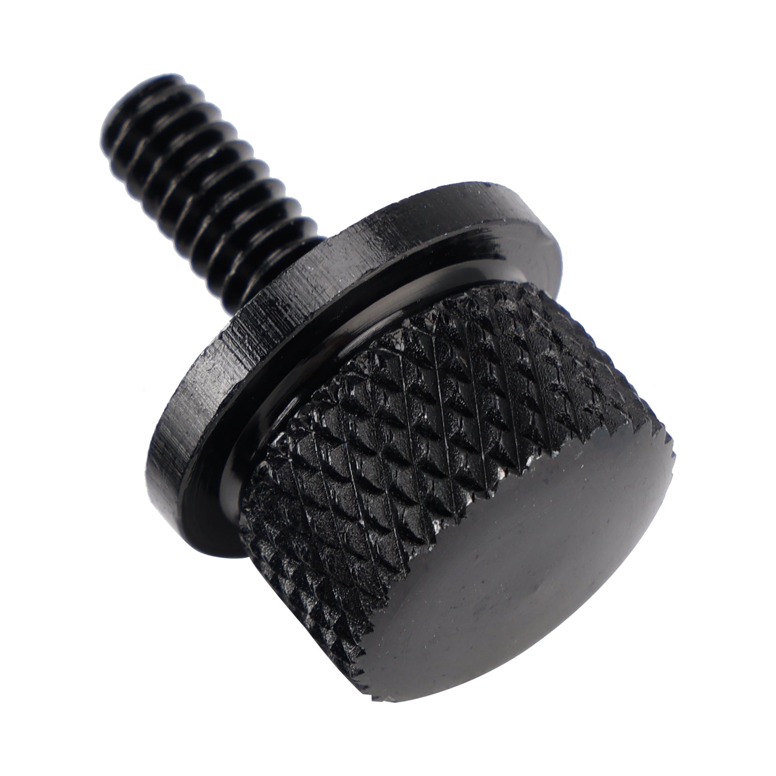 96-23 Touring Softail Dyna Knurled Seat Screw Bolt Mount Knob Cover Black