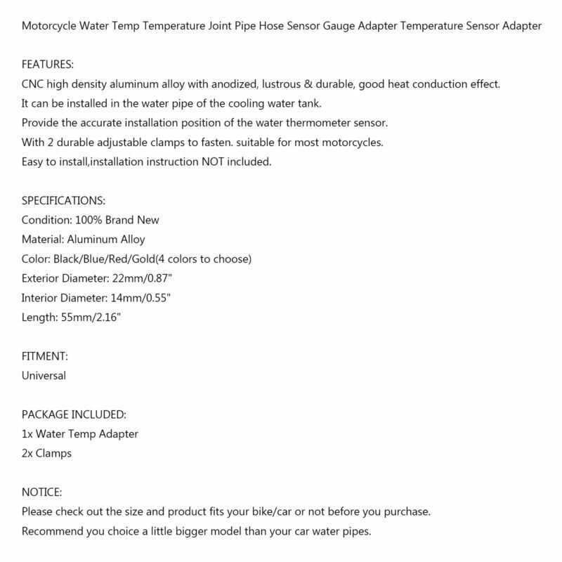 Manometro radiatore acqua adattatore da 22 mm kit sensore temperatura tubo US giunto per tubi nero