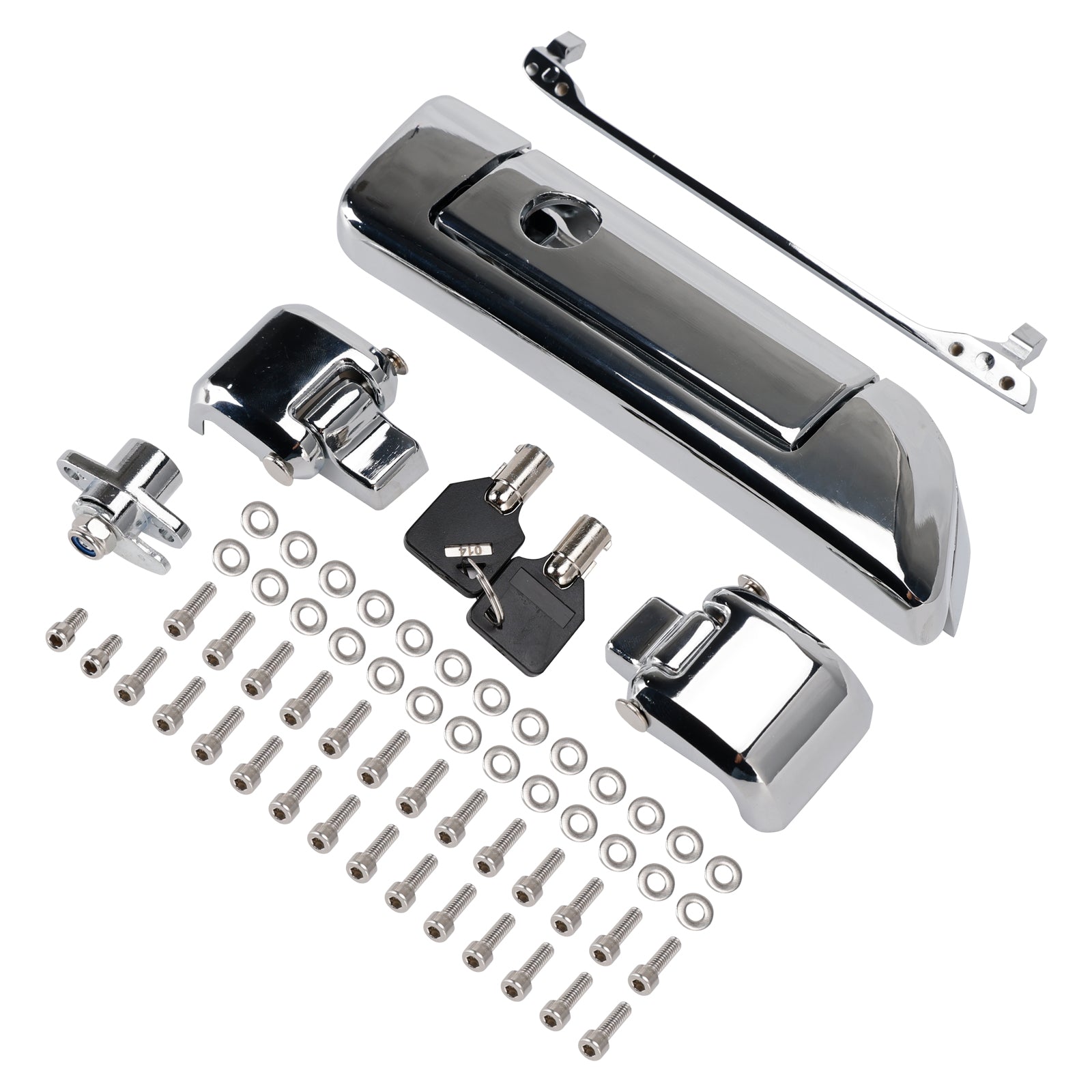 2014-2023 Touring Road King Electra Street Glide Hinges and Latch Kit Silver