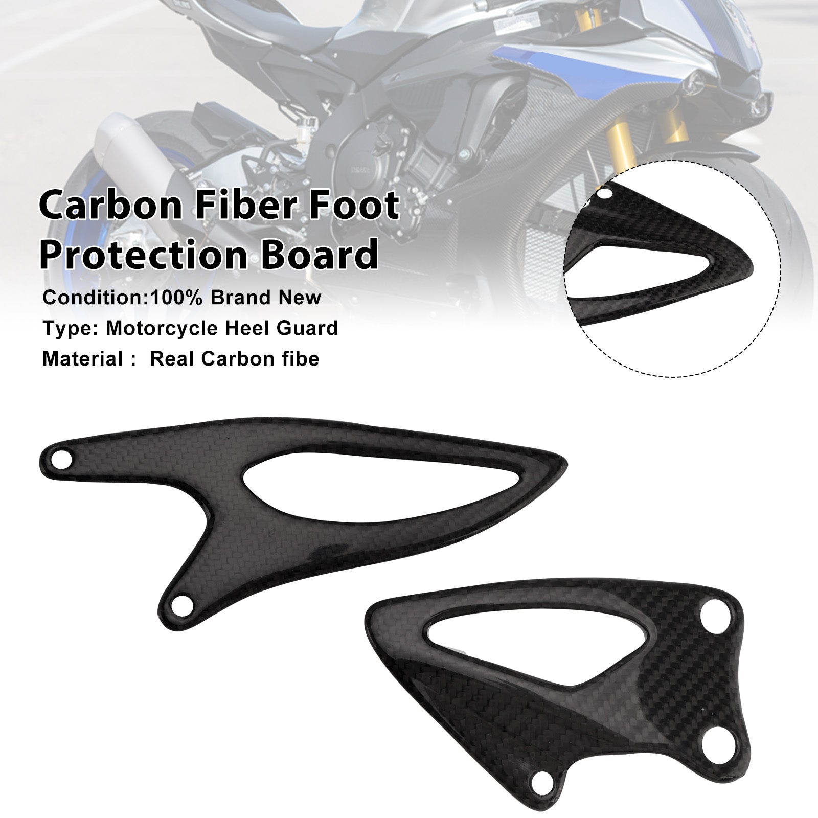 Yamaha YZF R1 R1M 2020-2025 Real Carbon Fiber Foot Protection Board