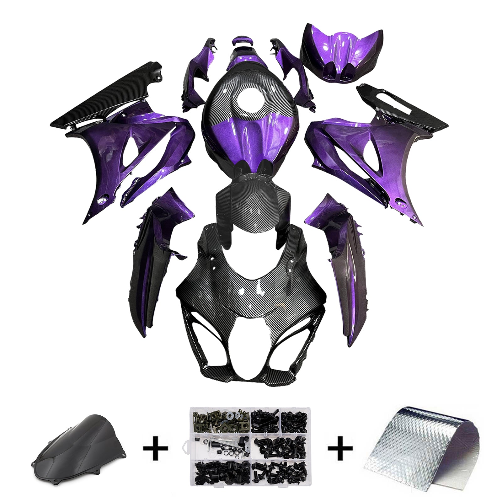 Amotopart 2017-2025 Suzuki GSXR1000 Carbon Fiber Pattern Fairing Kit