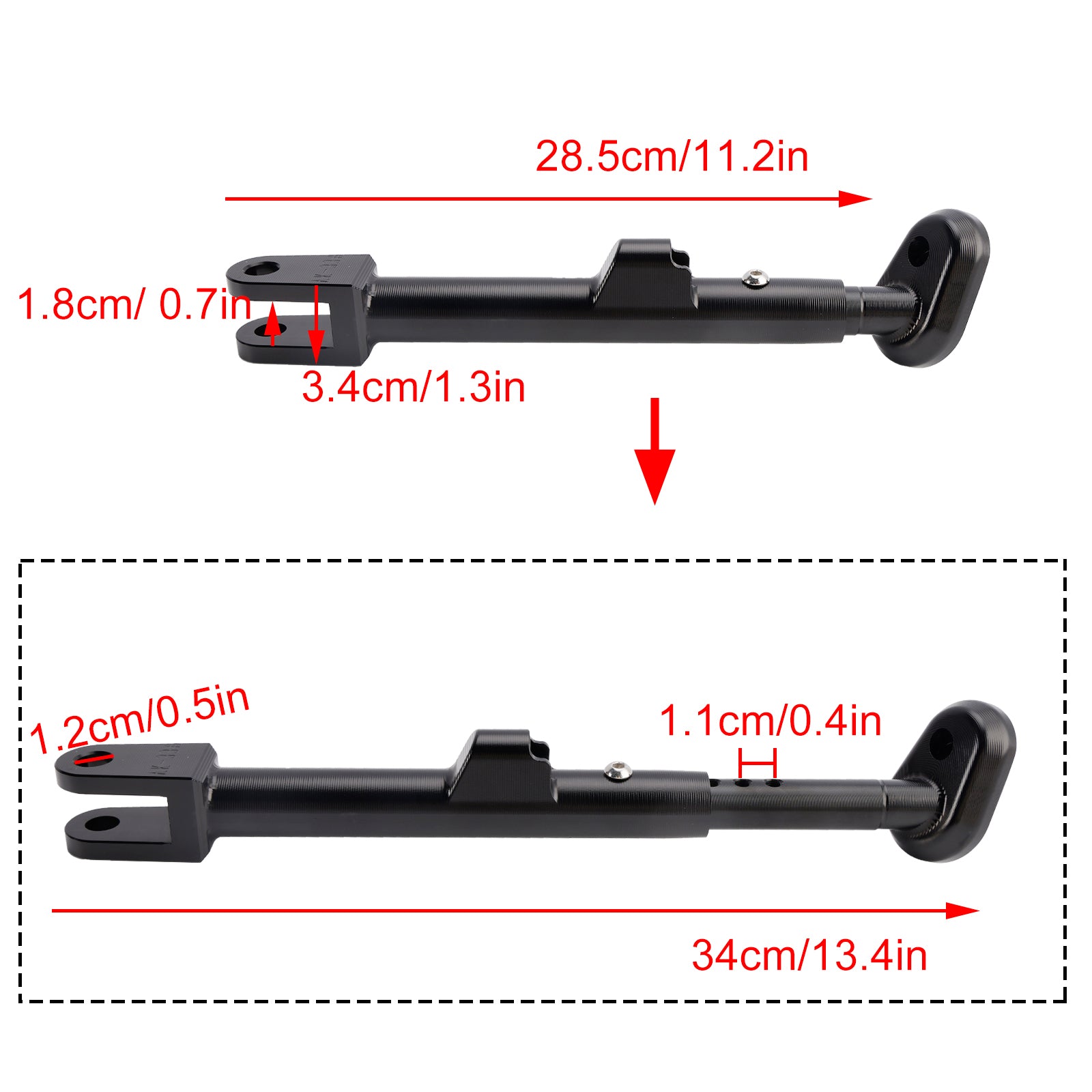 Daytona 660 2024- Justerbar fotsida Stand Kickstand