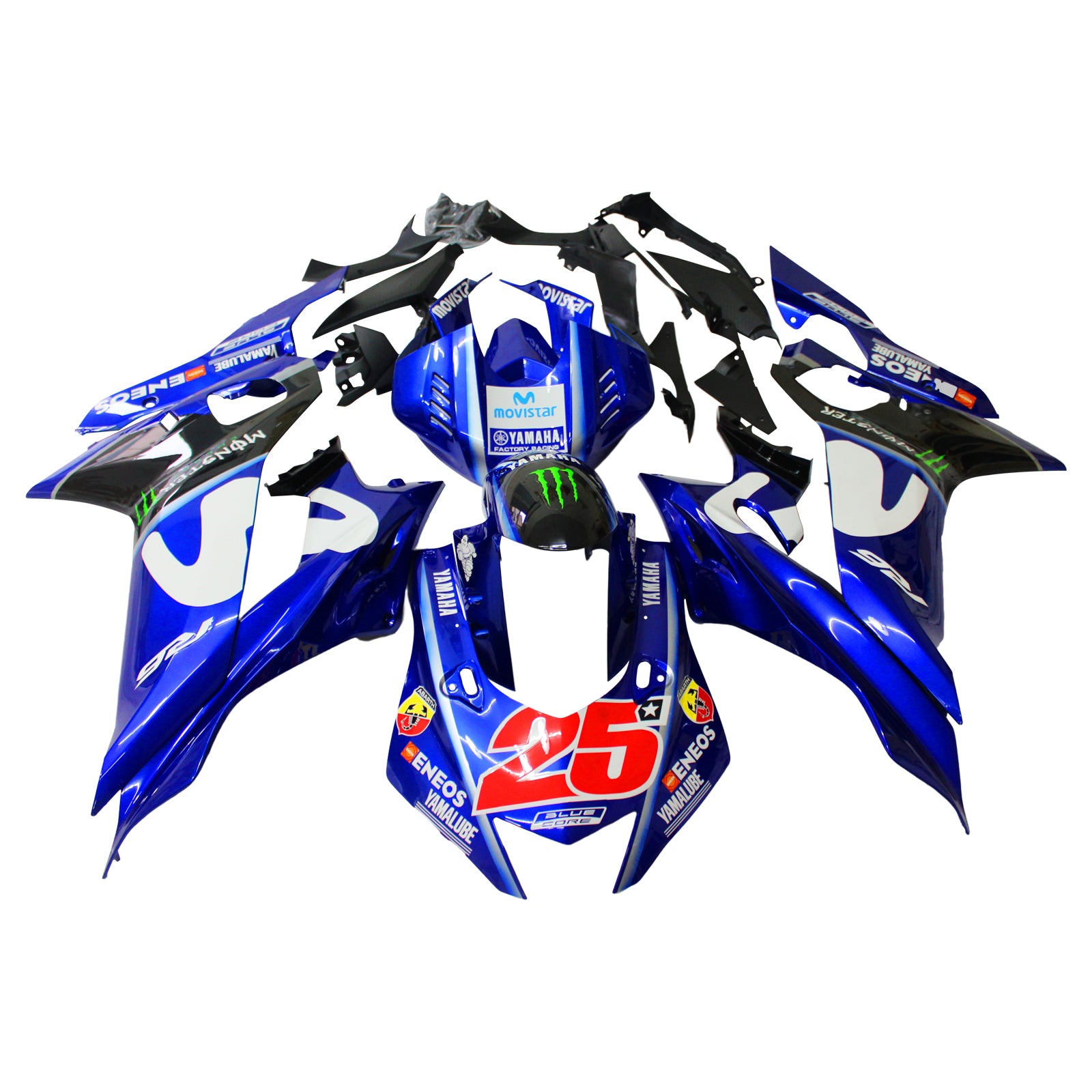 Amotopart Yamaha YZF-R6 2017-2023 Blue Style2 Abzugskit