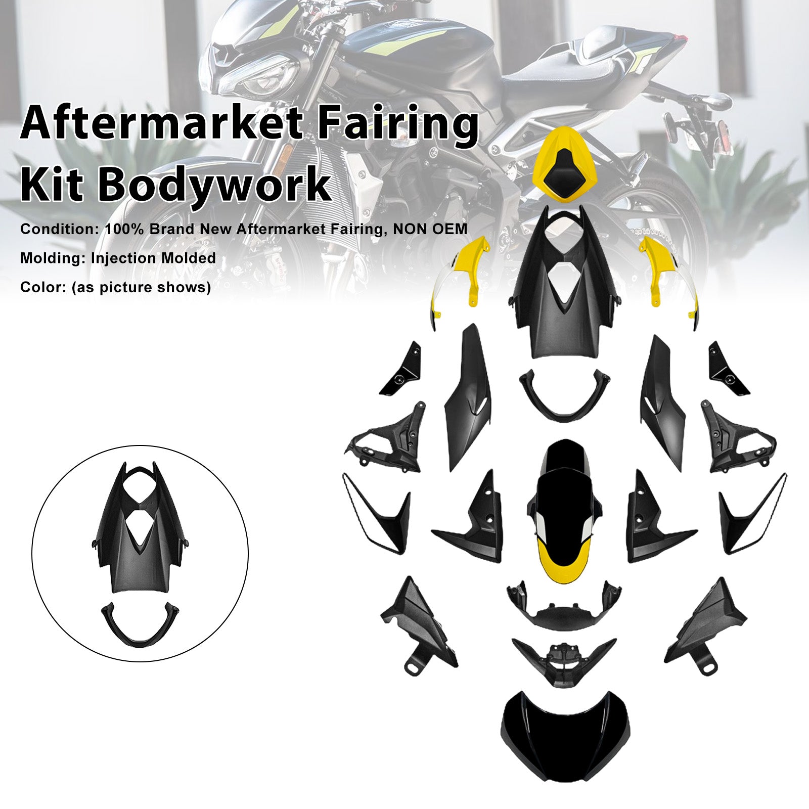 Amotopart 2020-2022 Collection de kits de carénage Triumph Street Triple 765 R/RS