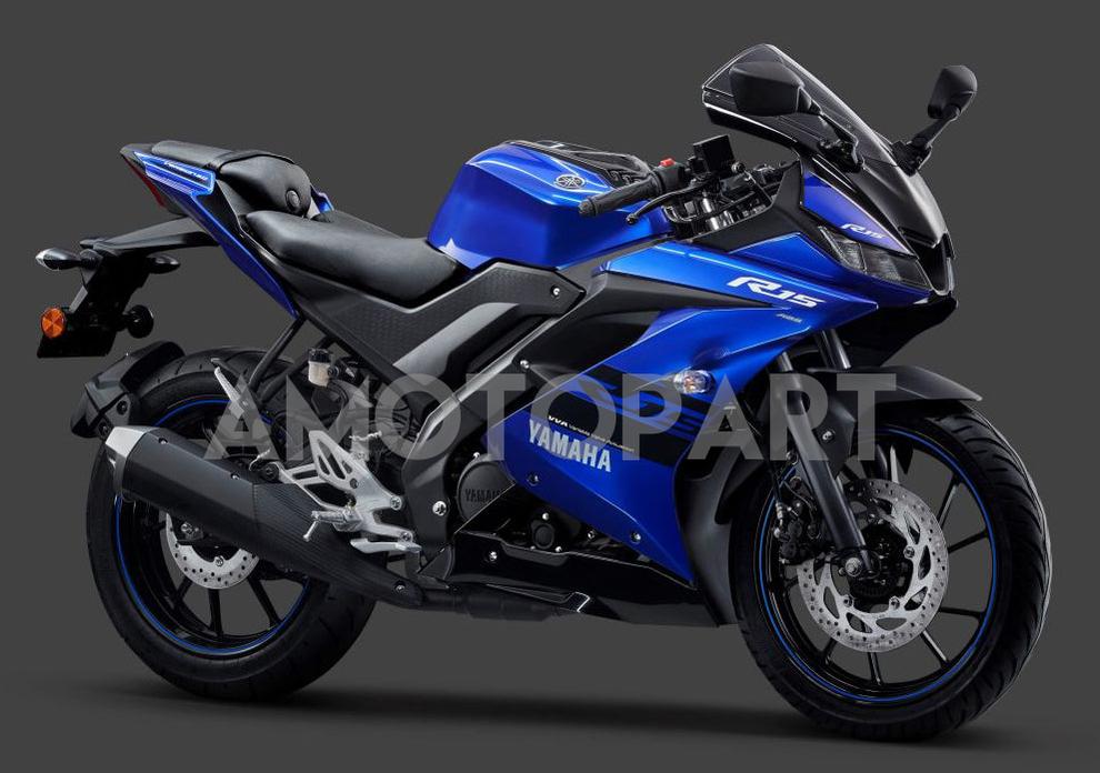 Amotopart 2018-2024 Yamaha YZF R15 Black Blue Fairing Kit