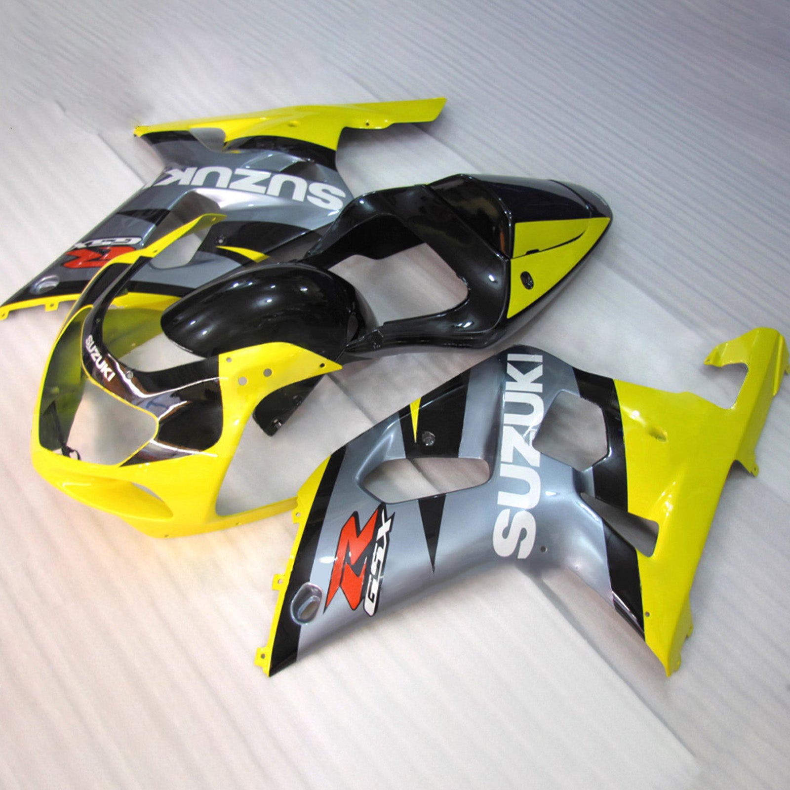Amotopart Suzuki 2001-2003 GSXR 600 2000-2003 GSXR 750 Yellow Black Gray Fairing Kit