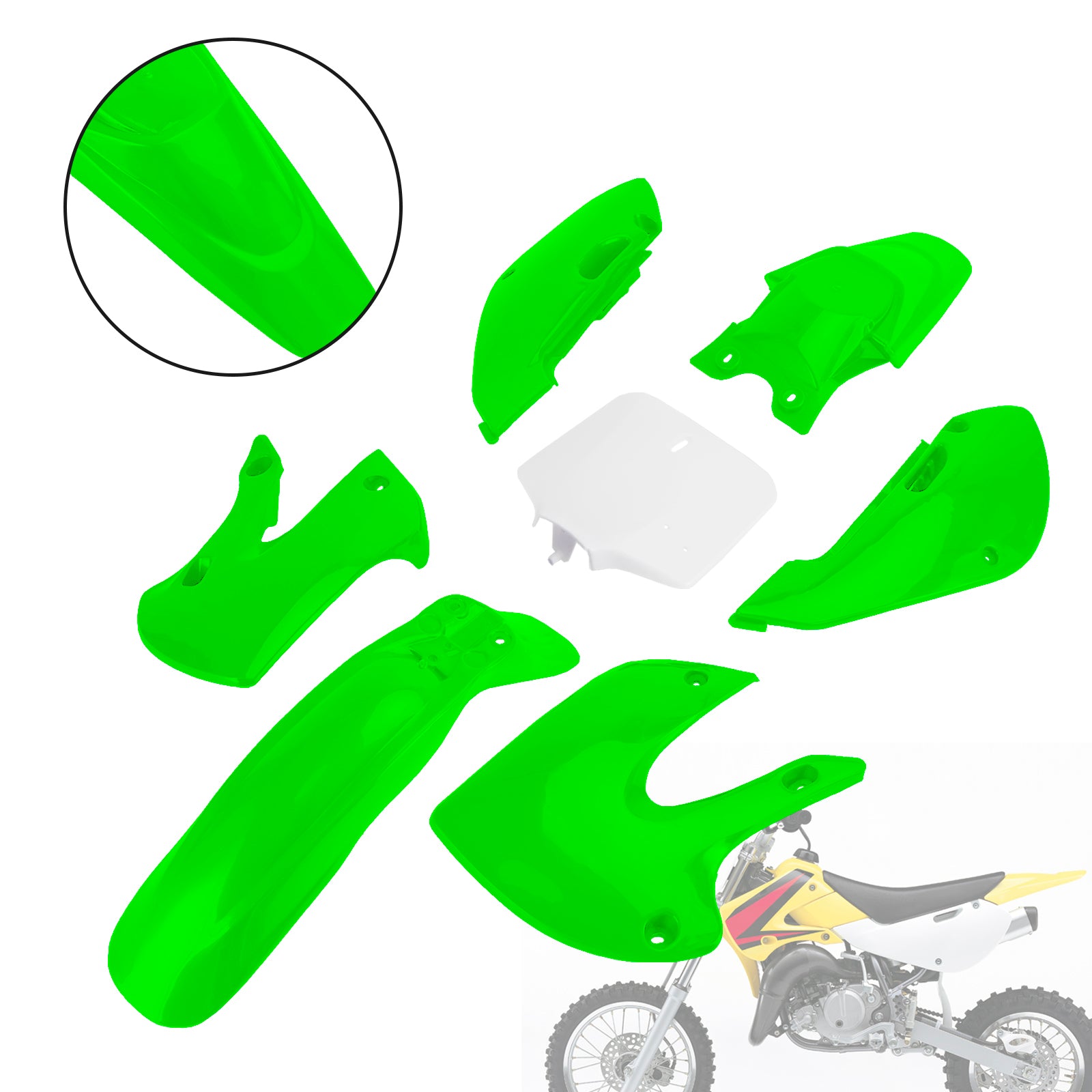 Injektion ABS Plastikkörperverkleidungskit für Kawasaki KLX110 KLX65 RM65 DRZ110