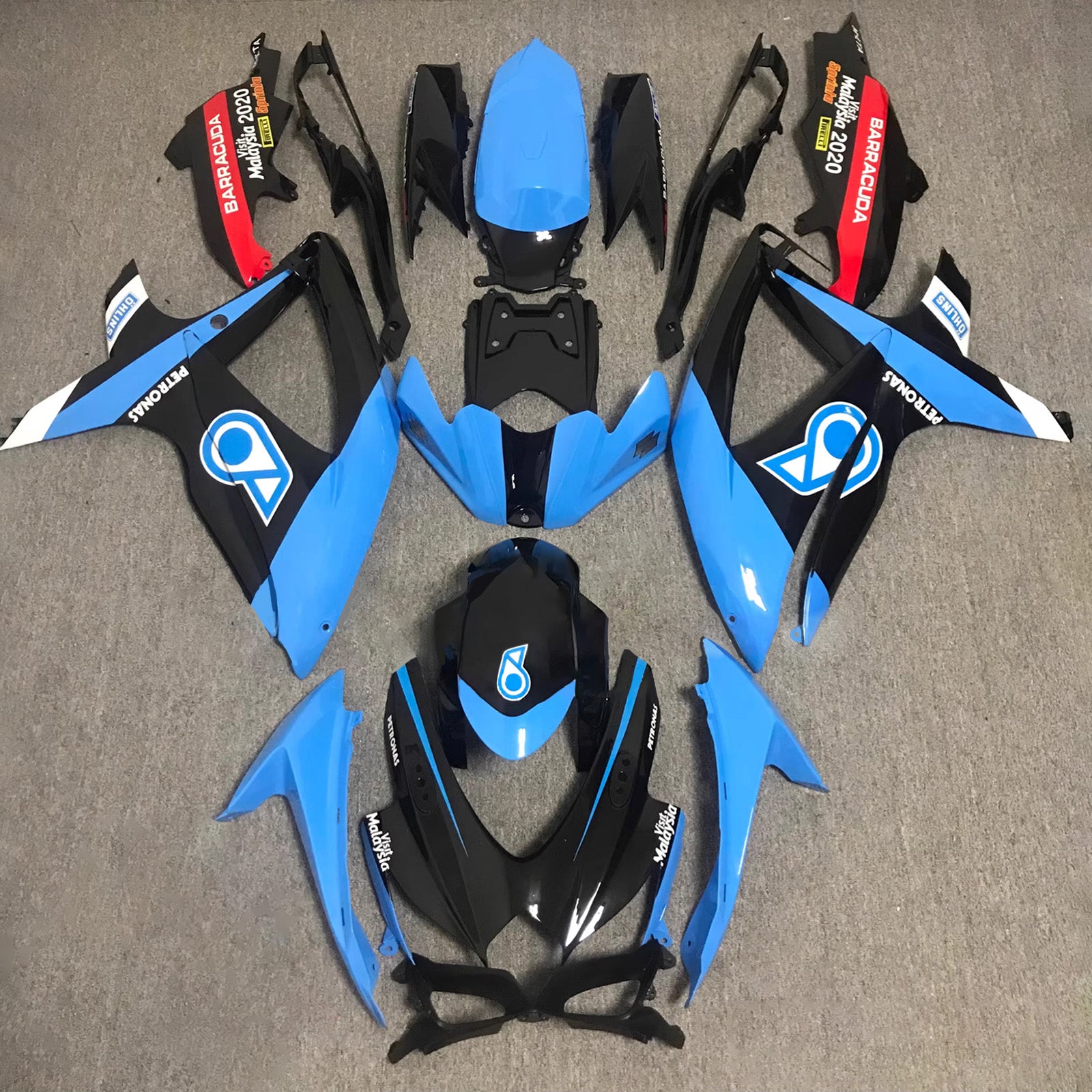 Amotopart 2008-2010 Suzuki GSXR 600/750 Blue Black Fairing Kit