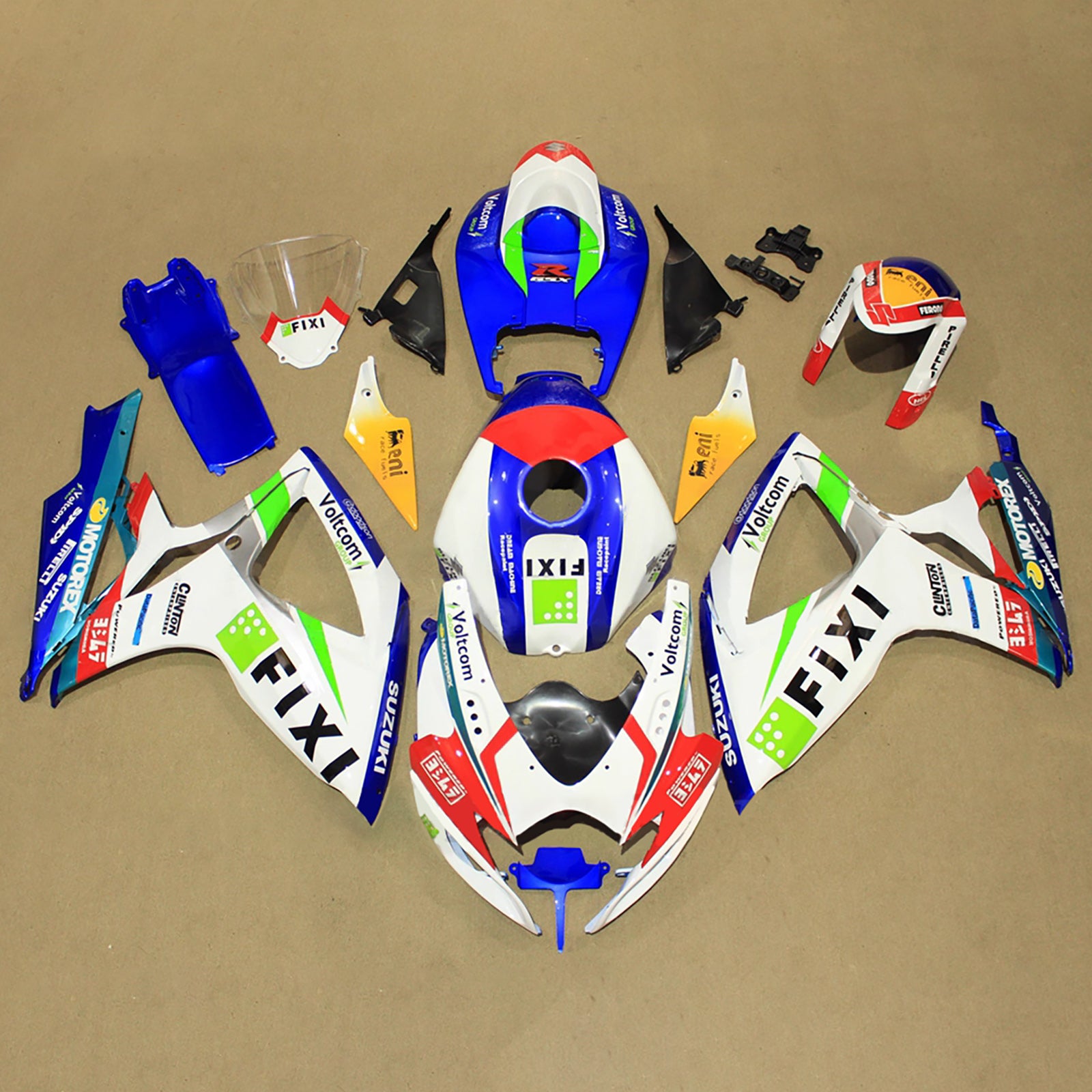 Amotopart 2006-2007 Suzuki GSXR 600/750 White Blue Red Fairing Kit