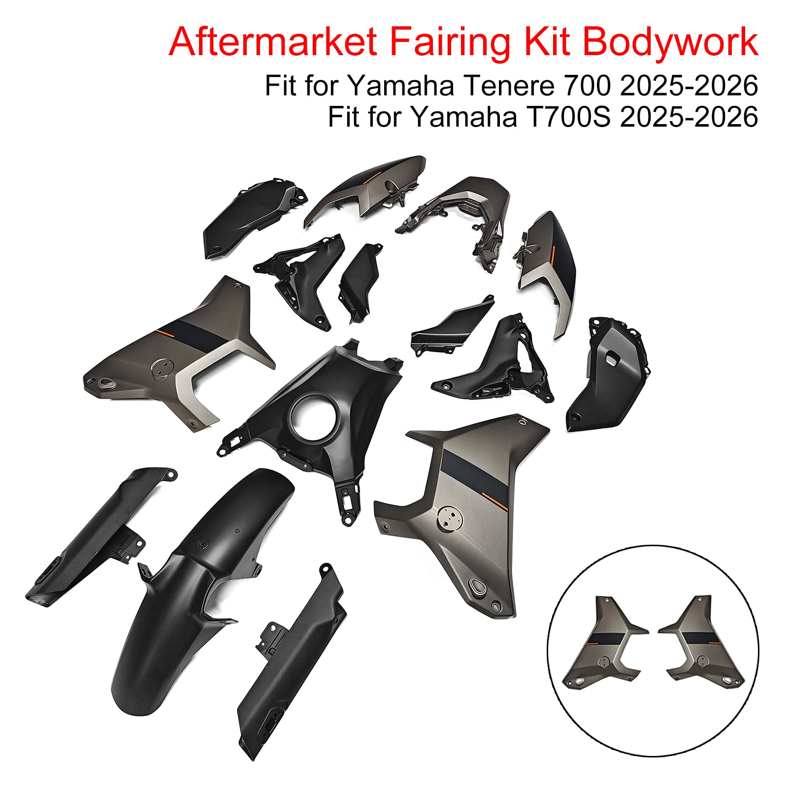 Amotopart 2025-2026 Yamaha Tenere 700 T700S Fairing Kit Collection