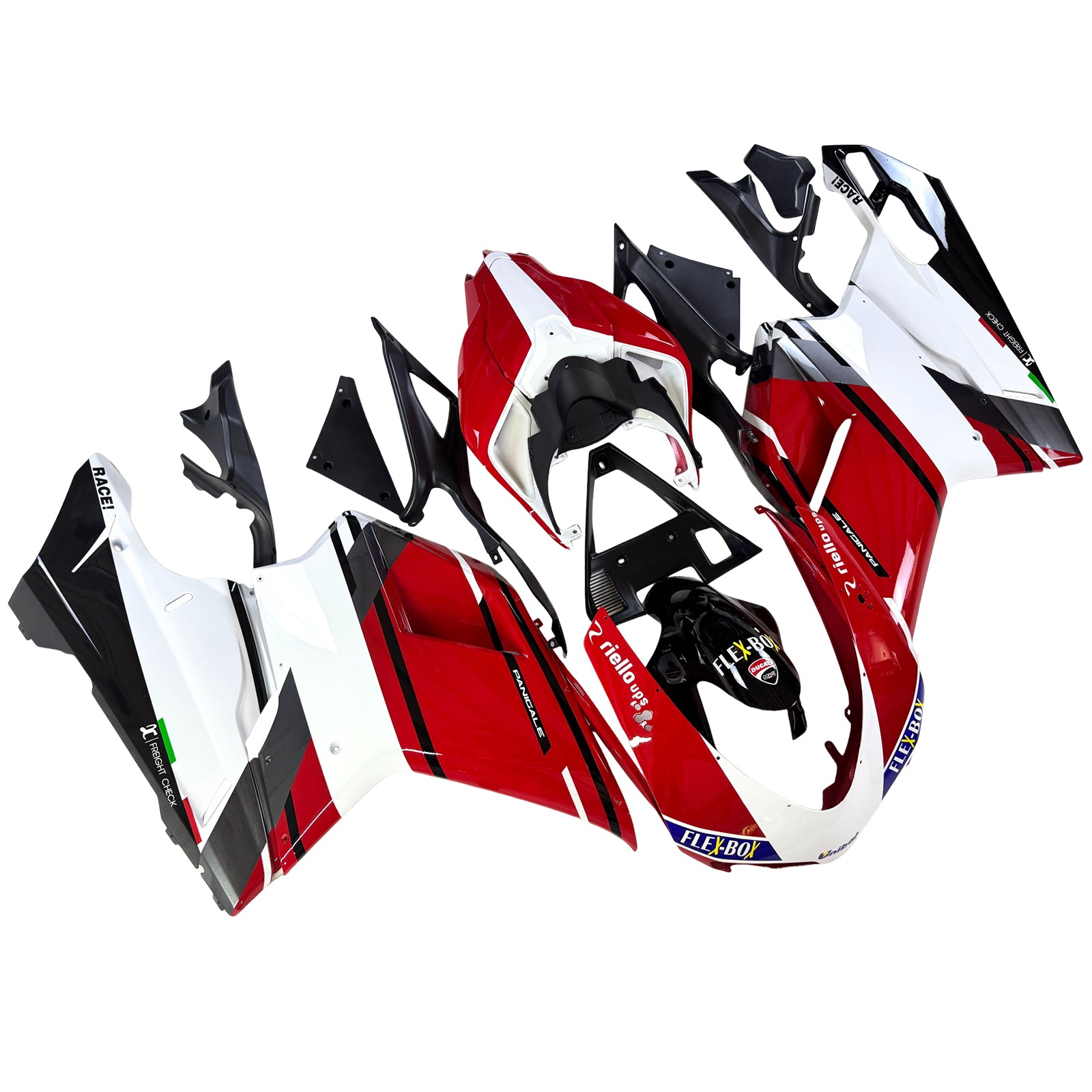 Amotopart All Years Ducati 1098/1198/848 Black Red Fairing Kit