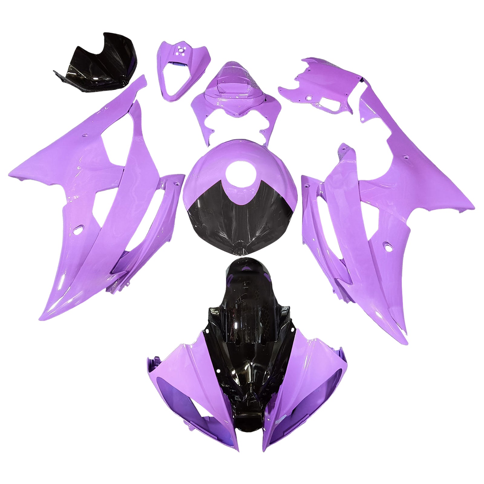 Amotopart 2008-2016 Yamaha YZF-R6 Purple & Black Fairing Kit