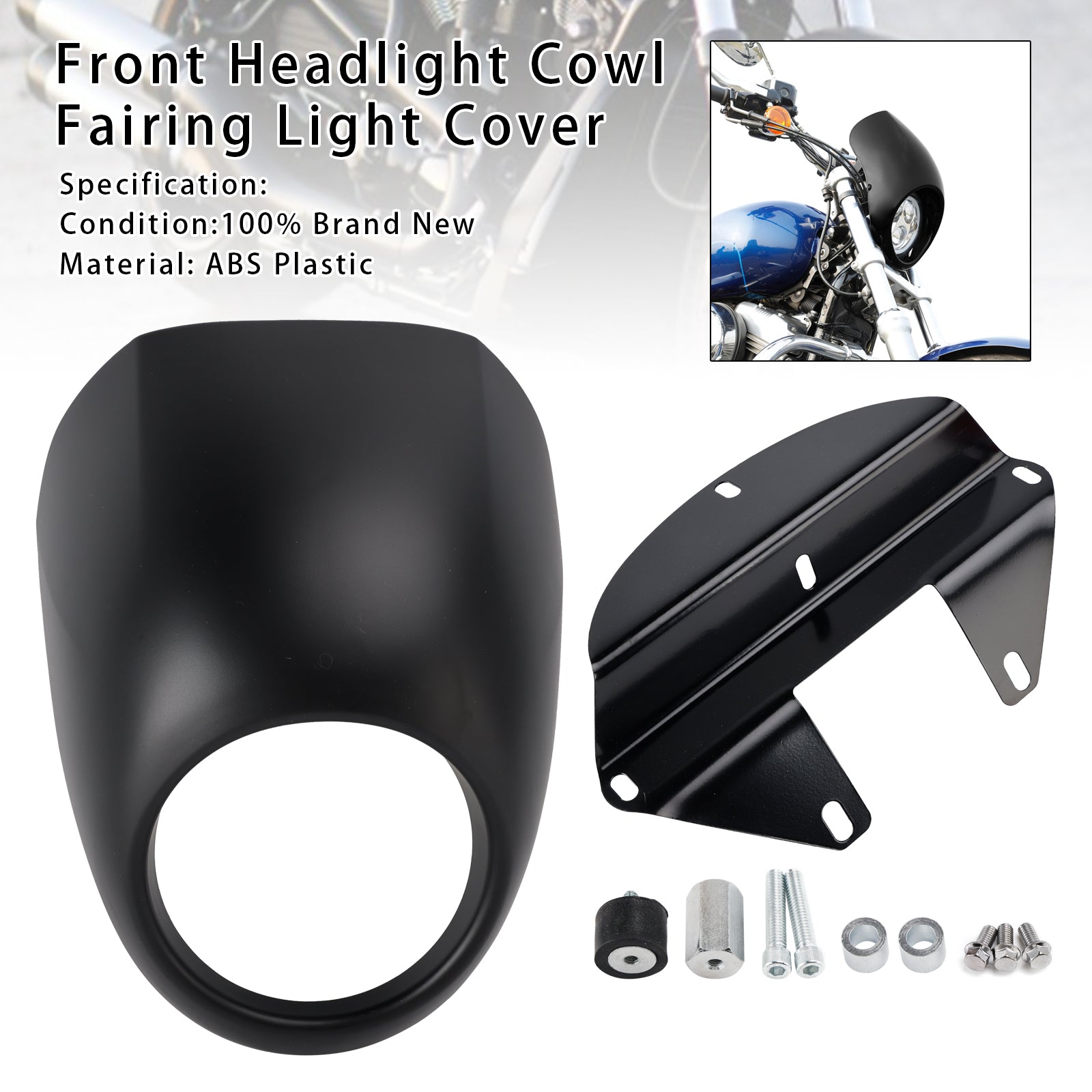 1973-up Sportster Dyna XL 883 1200 FX Headlight Fairing Light Cover