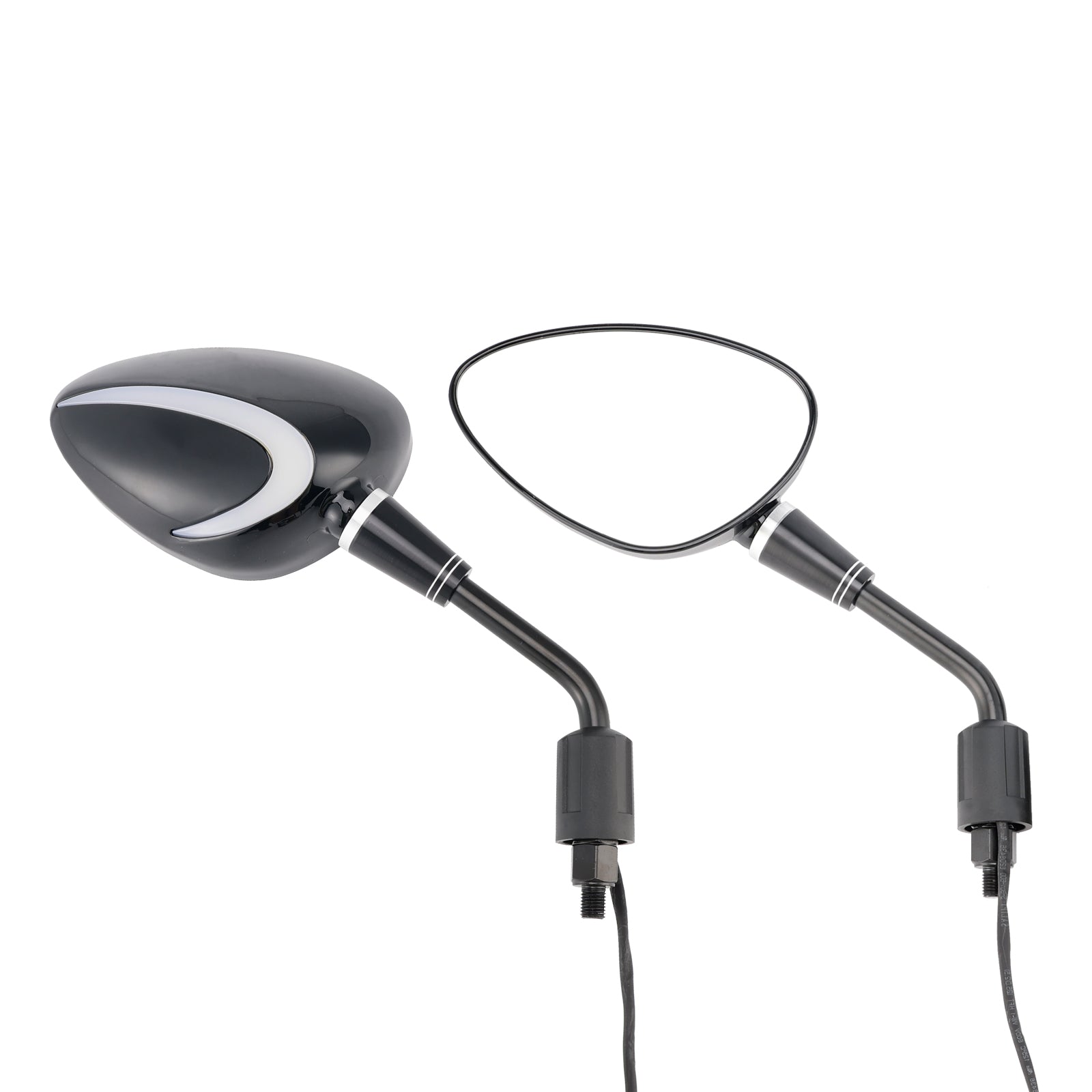 Motorcycle Scooter Moped M10 Univeral Rearview LED Mirror Set w/ Turn Signal