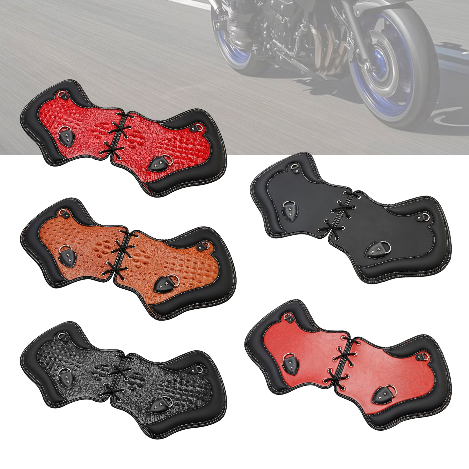 2Pcs Universal Heat Saddle Shield Deflector Blackb For Flhxs Glide Rider Fxdwg Brown