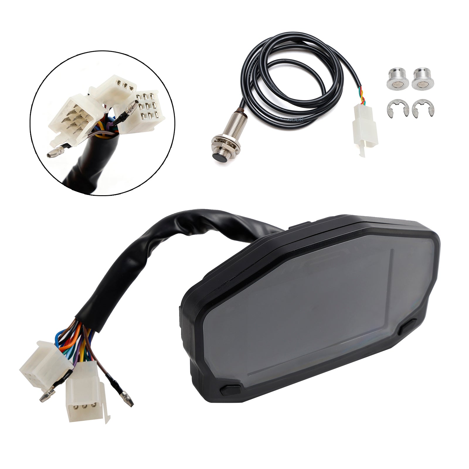 Motorrad Universal Digital LCD 3 Schnittstellenmesser Tachometer Tachometer