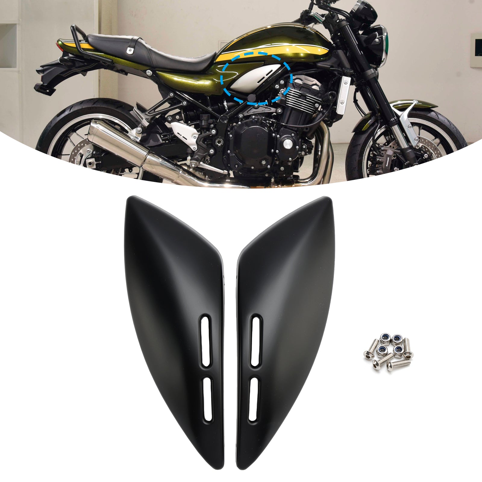 18-24 Kawasaki Z900RS Gas Tank Side Cover Panel Fairing Cowl