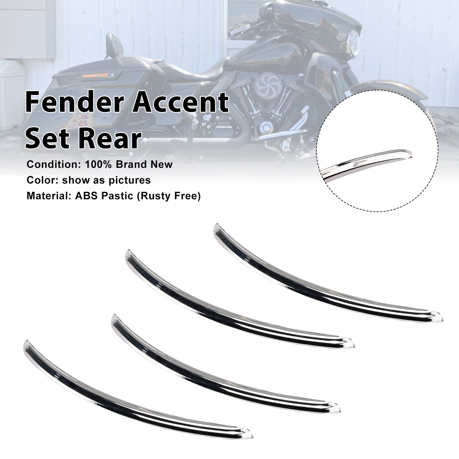 2006-2013 FLHX Street Glide Rear Fender Accent Set