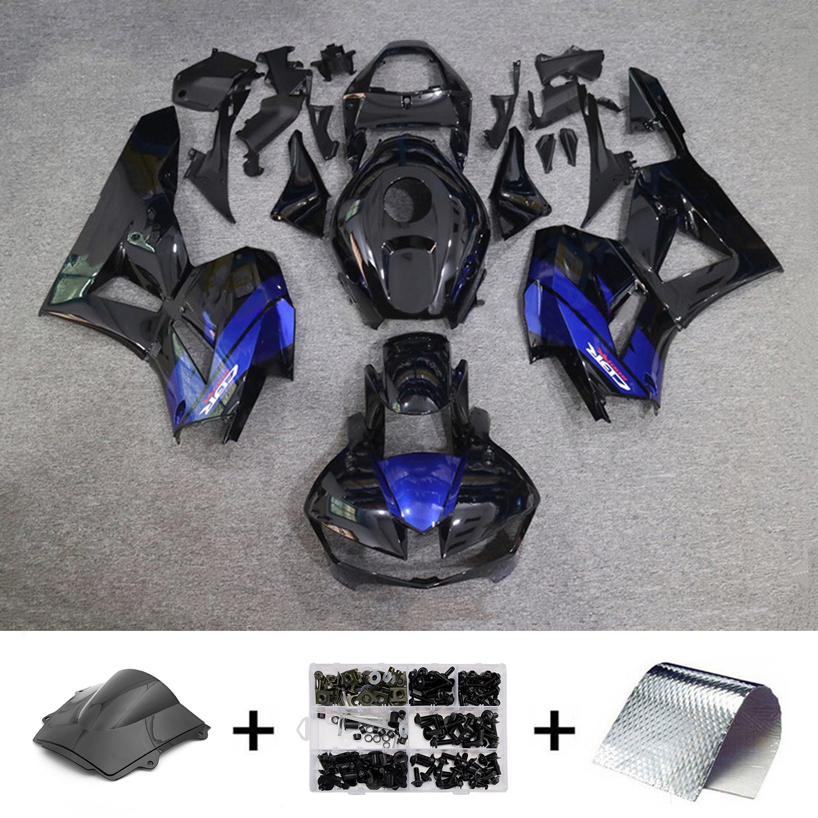 Amotopart 13-26 US ver. & 13-23 European ver. Honda CBR600RR Black Blue Fairing Kit