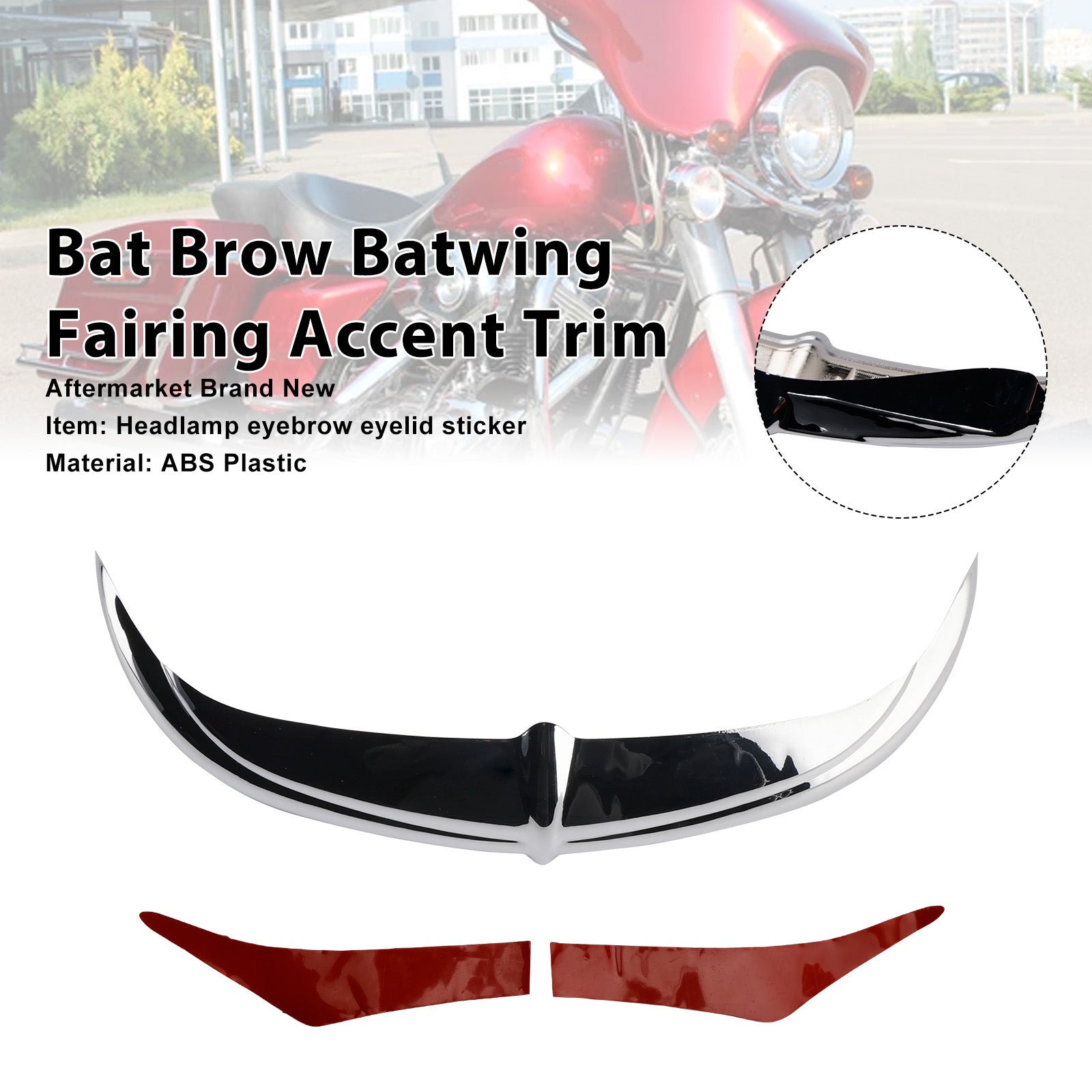 96-13 Electra Street Glides Trikes Bat Brow Batwing Fairing Accent Trim