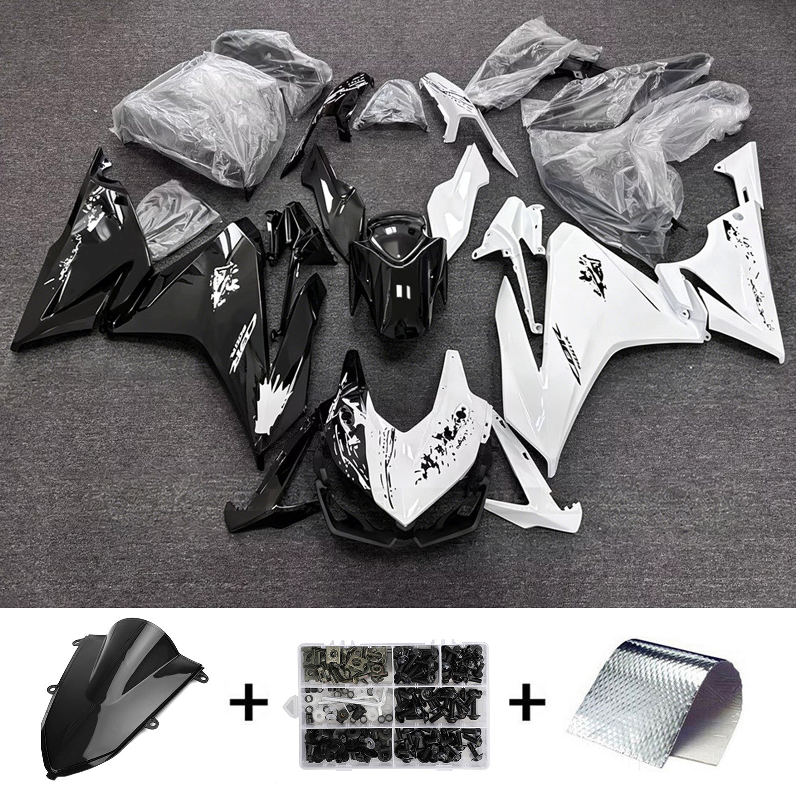 Amotopart 2022-2023 Honda CBR500R hvid/sort kåbesæt
