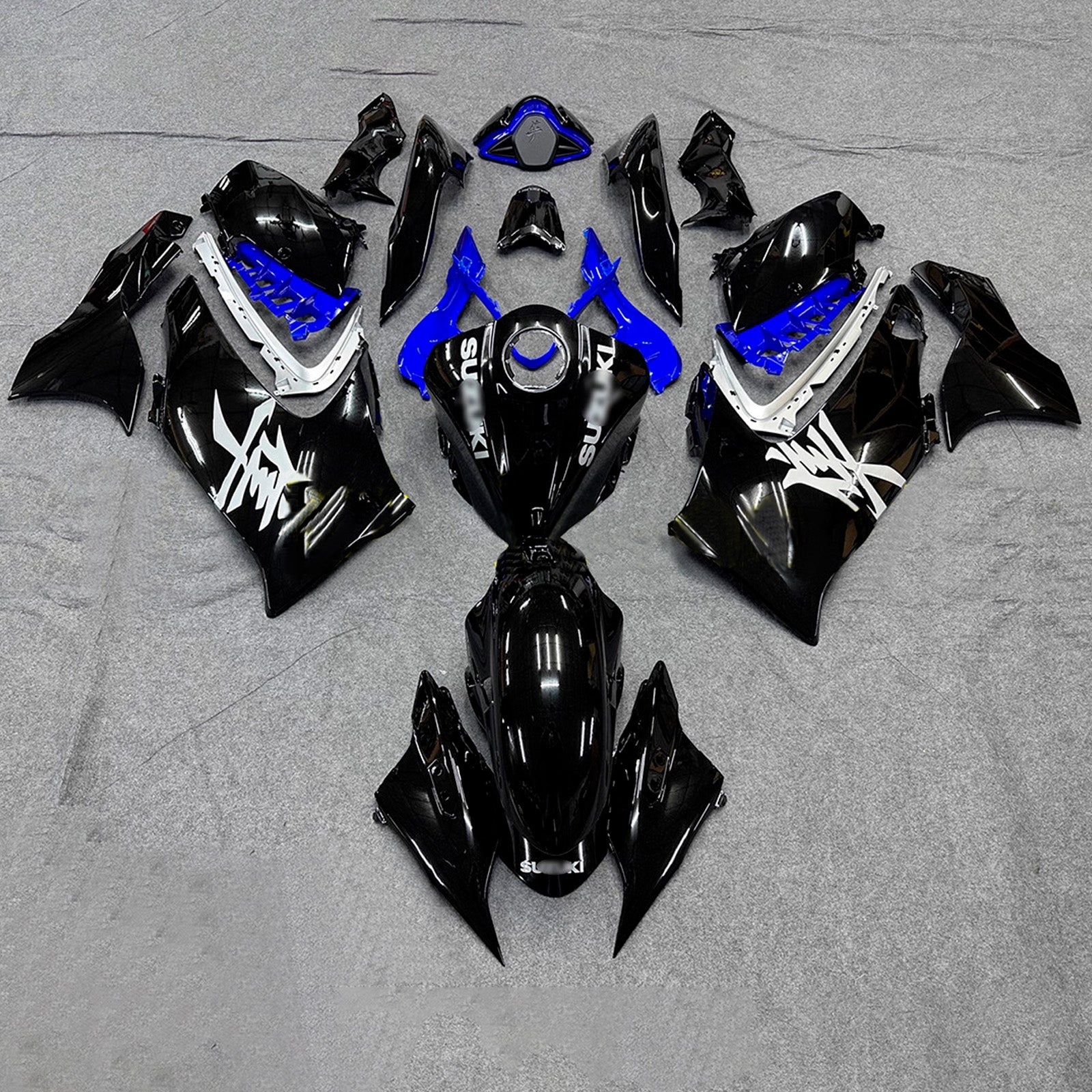 Amotopart 2021-2025 Suzuki GSX1300R Black White Blue Fairing Kit
