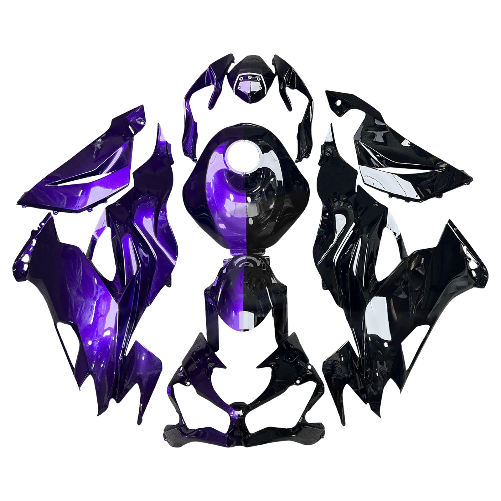 Amotopart 2019-2023 Kawasaki ZX6R Midnight Purple Black Fairing Kit