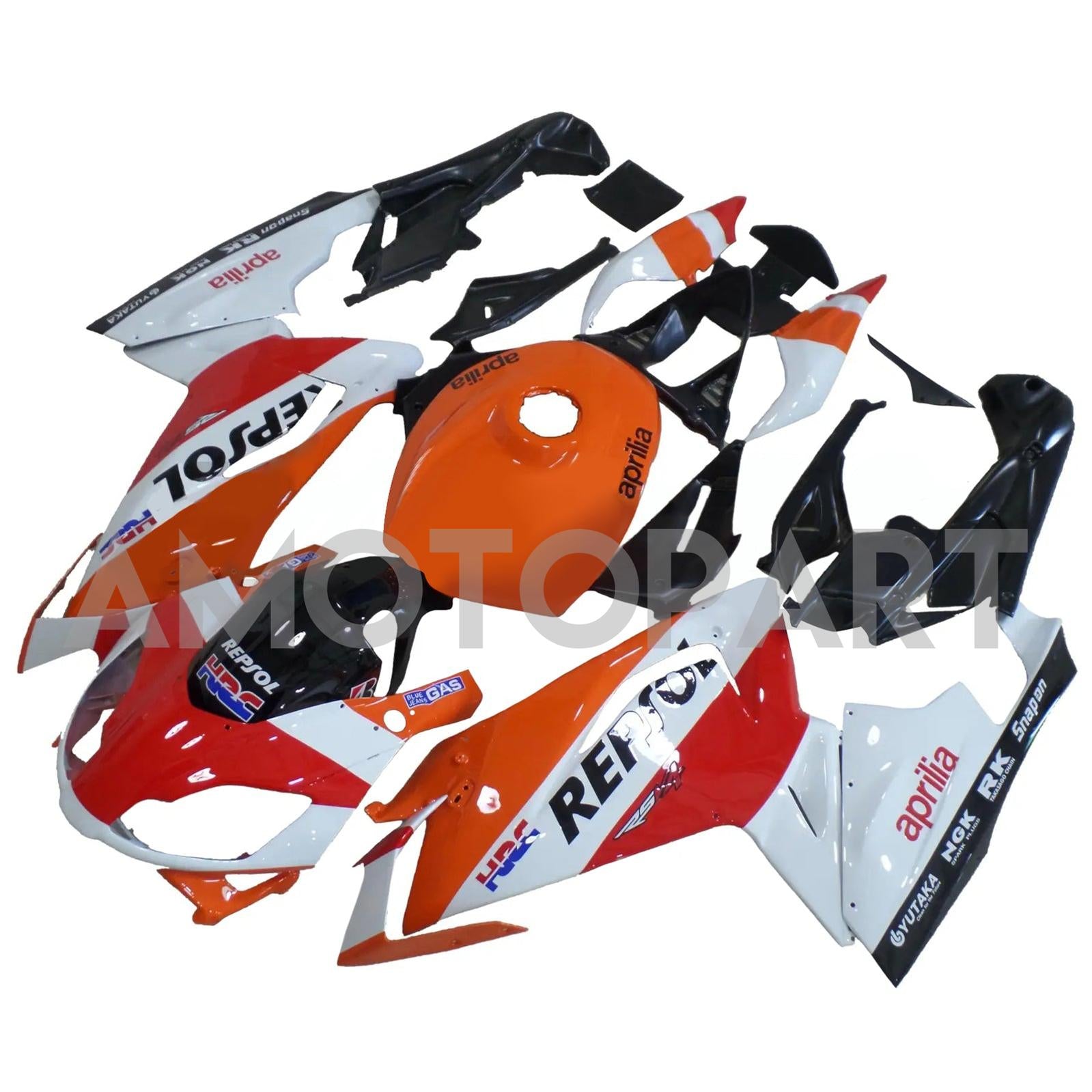 Amotopart 2006-2011 Aprilia Rs125 Orange White Fairing Kit