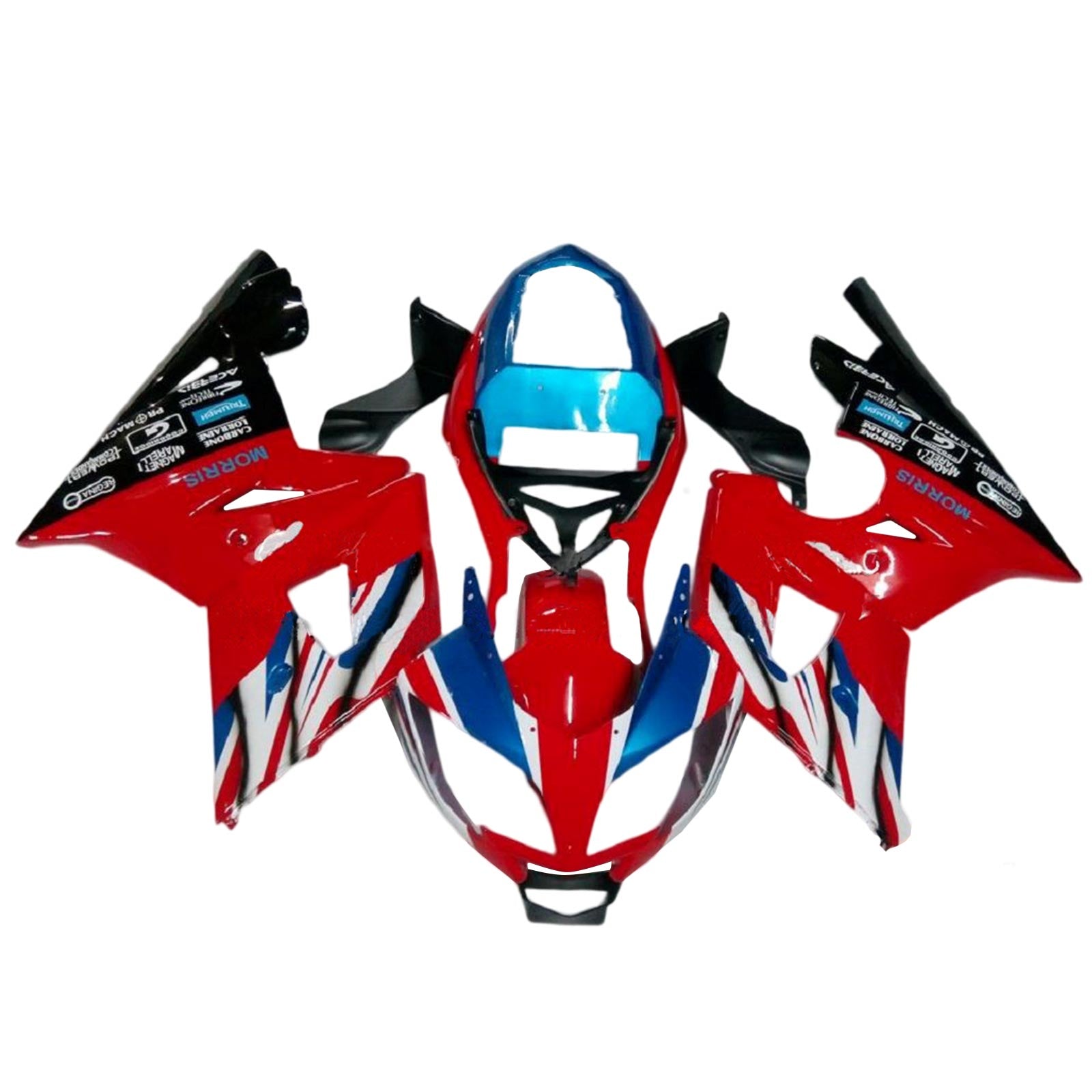 Amotopart 2002-2005 Triumph Daytona 600 650 RED com kit de carenagem de bandeira