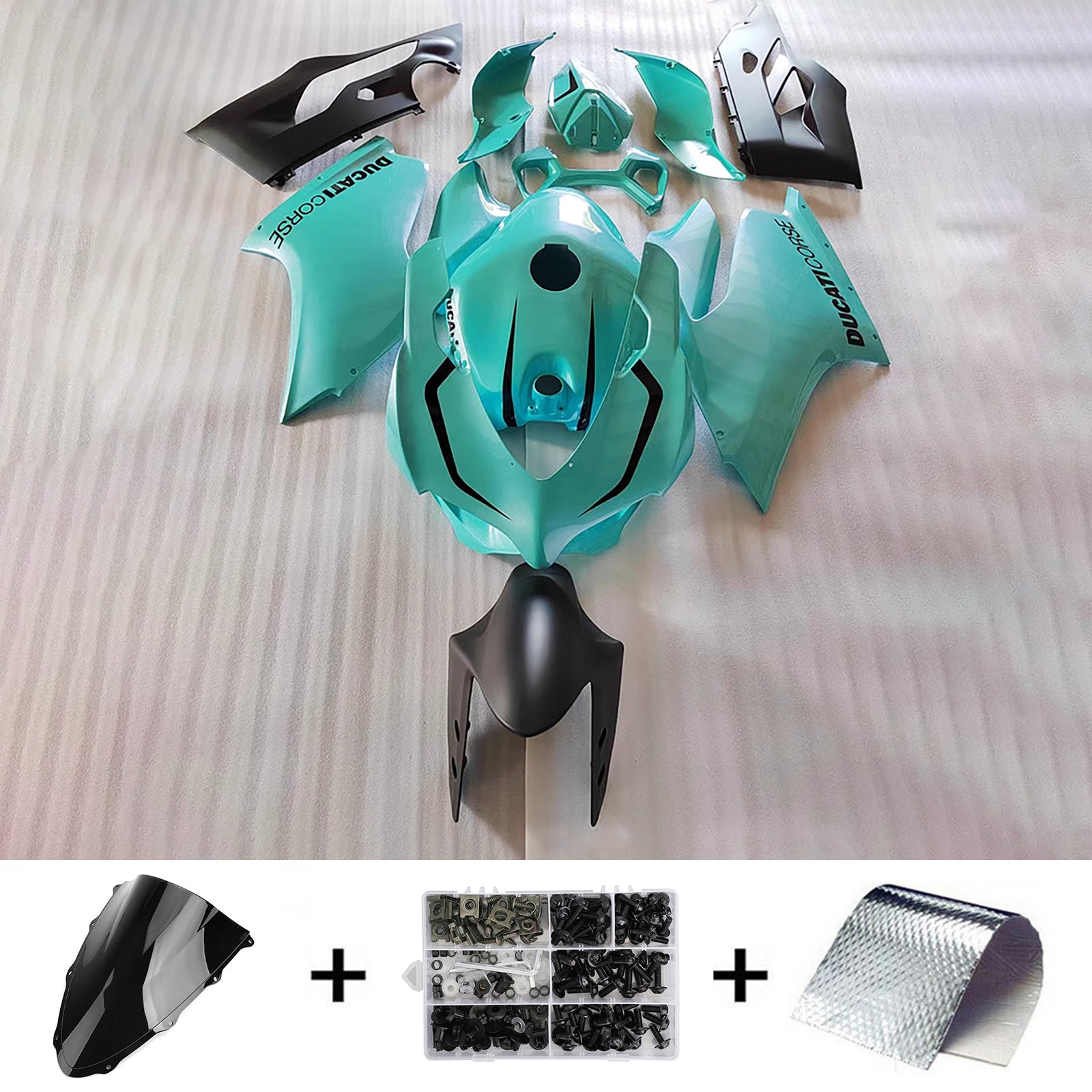 Amotopart 2015-2020 Ducati 959 Blue-Green Fairing Kit