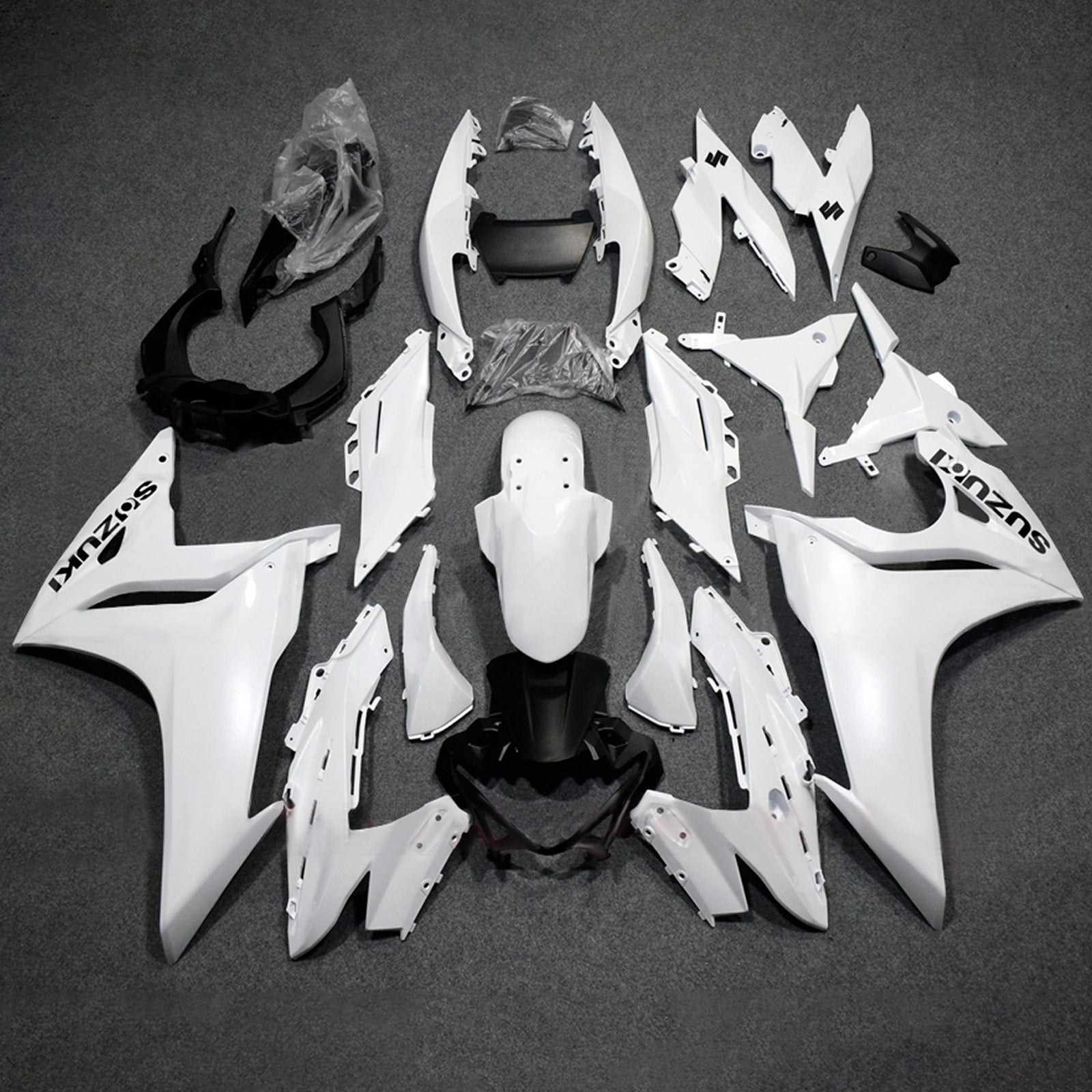 Amotopart 2017-2020 Suzuki GSX250R White Black Fairing Kit