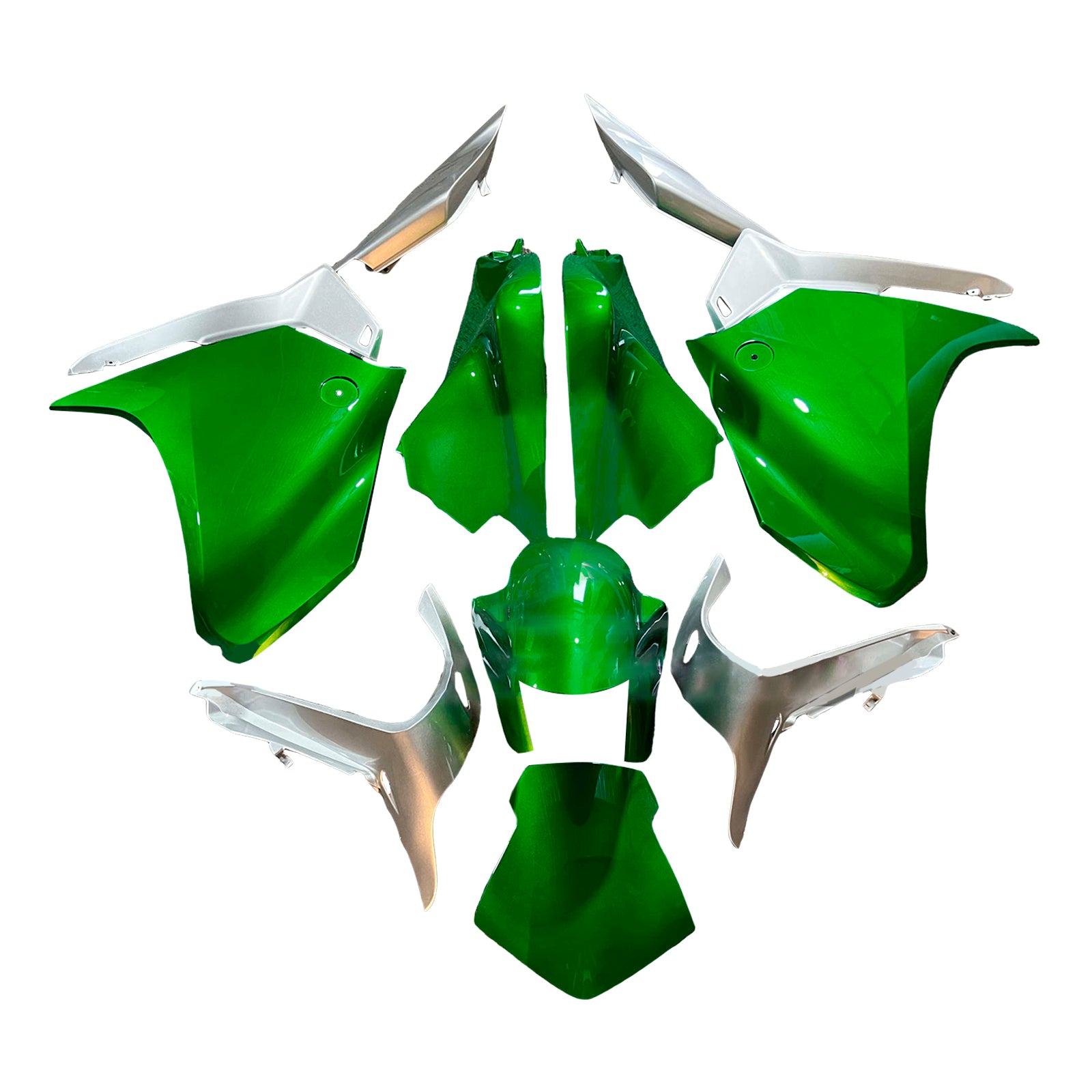 Amotopart 2010-2013 Honda VFR1200 Green Sliver Fairing Kit