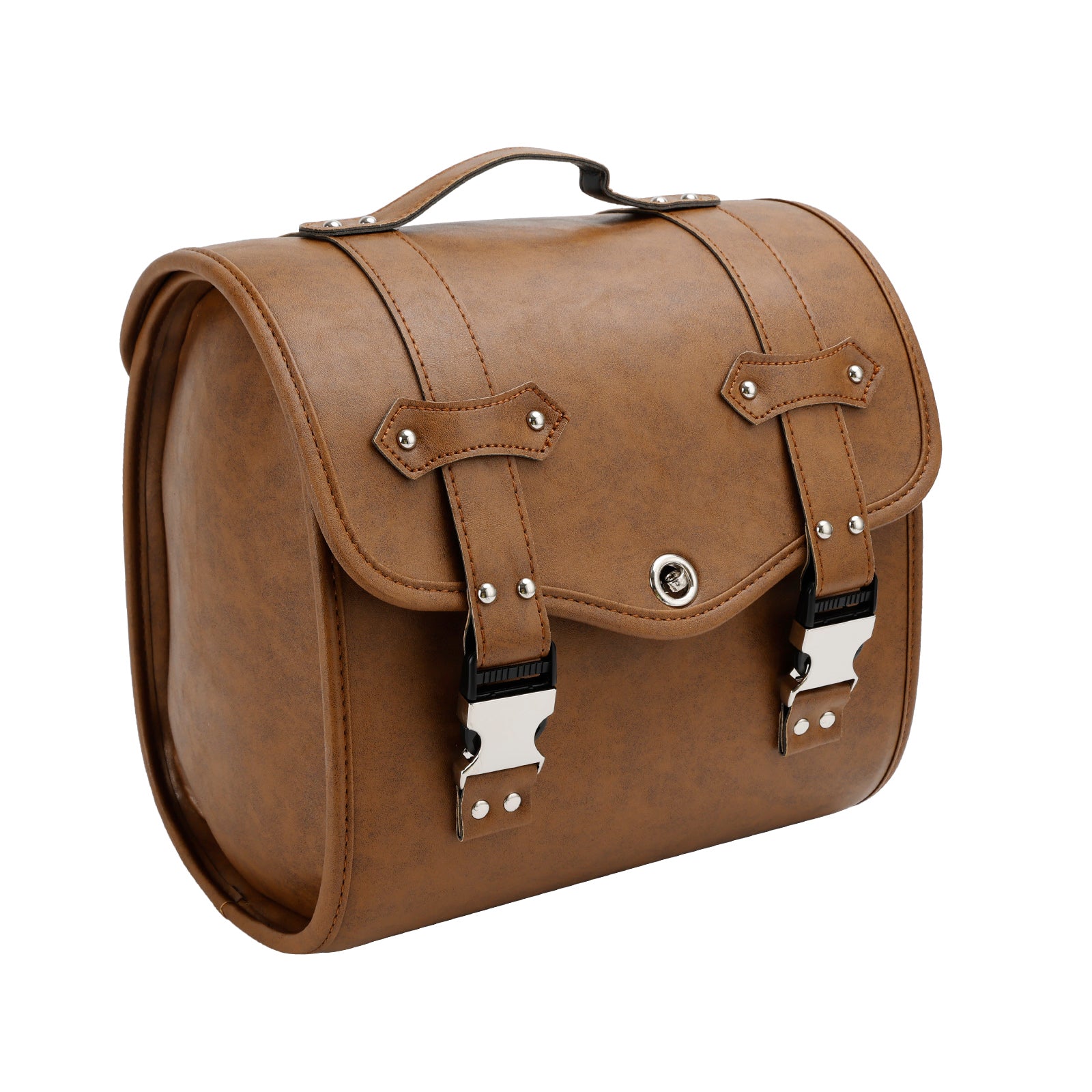 Saddlebag Side Storage Tool Bag Universal Quick Release Pu Motorcykel Brun