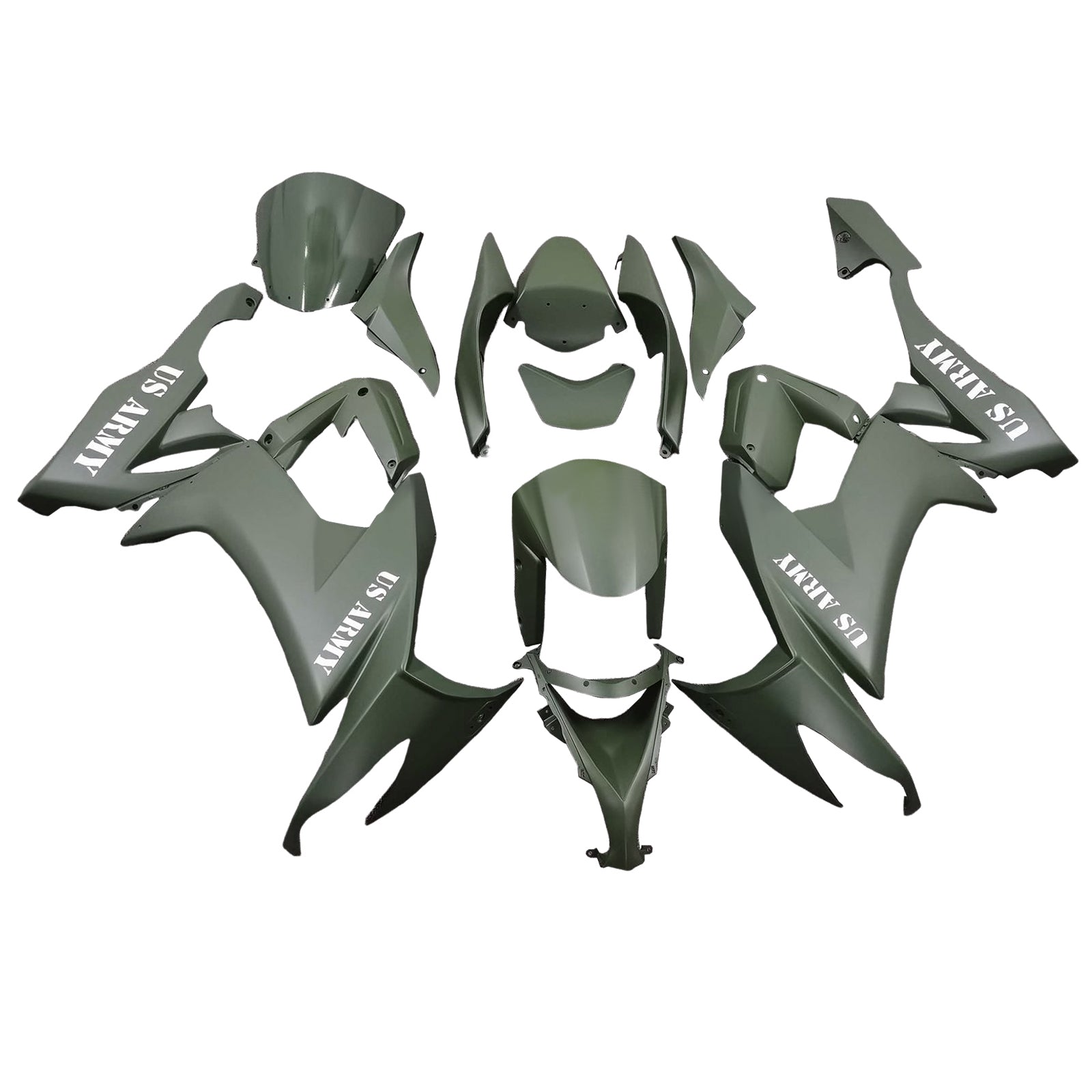 Amotopart 2008-2010 Kawasaki ZX10R Green Fairing Kit