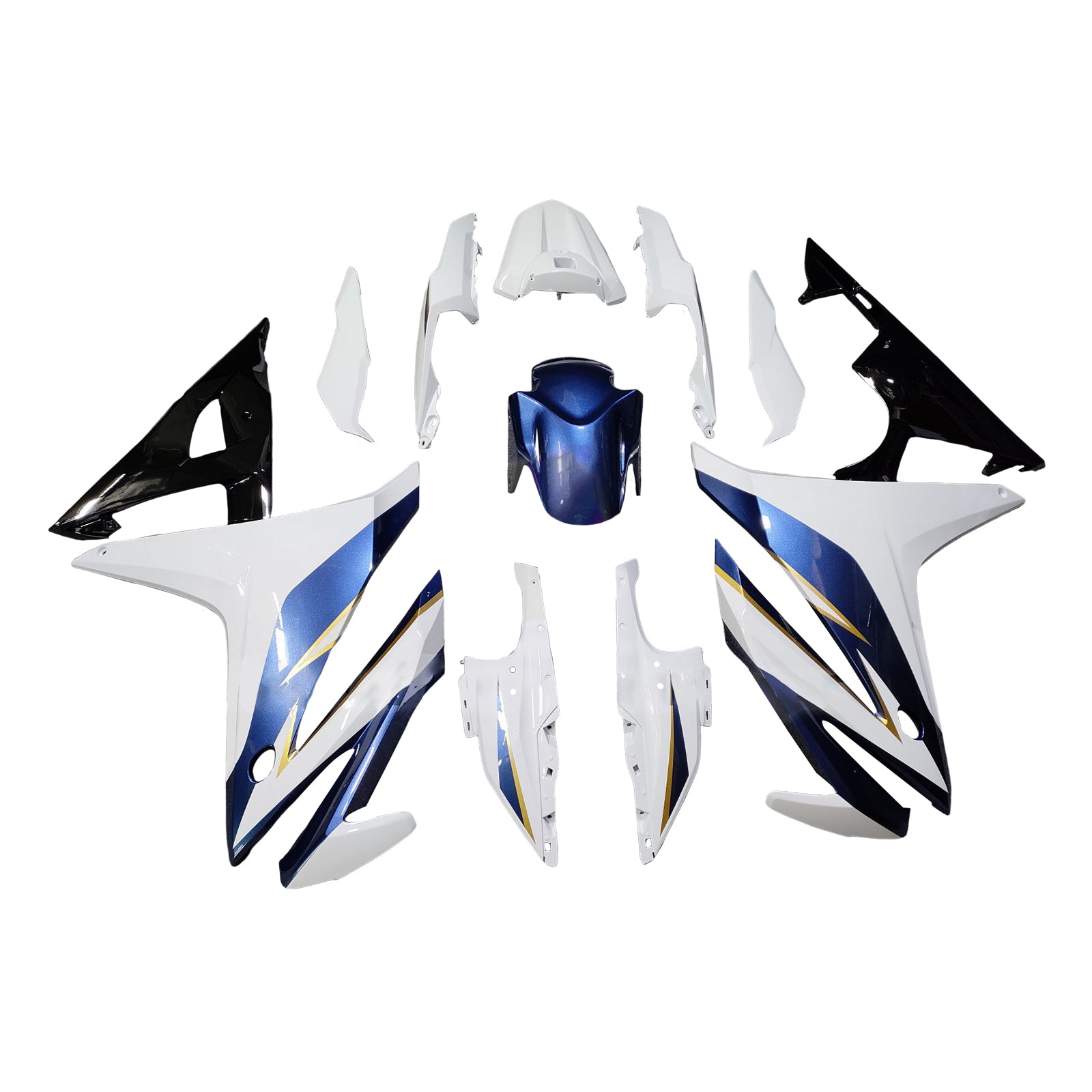 Amotopart 2016-2018 Honda CBR500R White Blue Fairing Kit