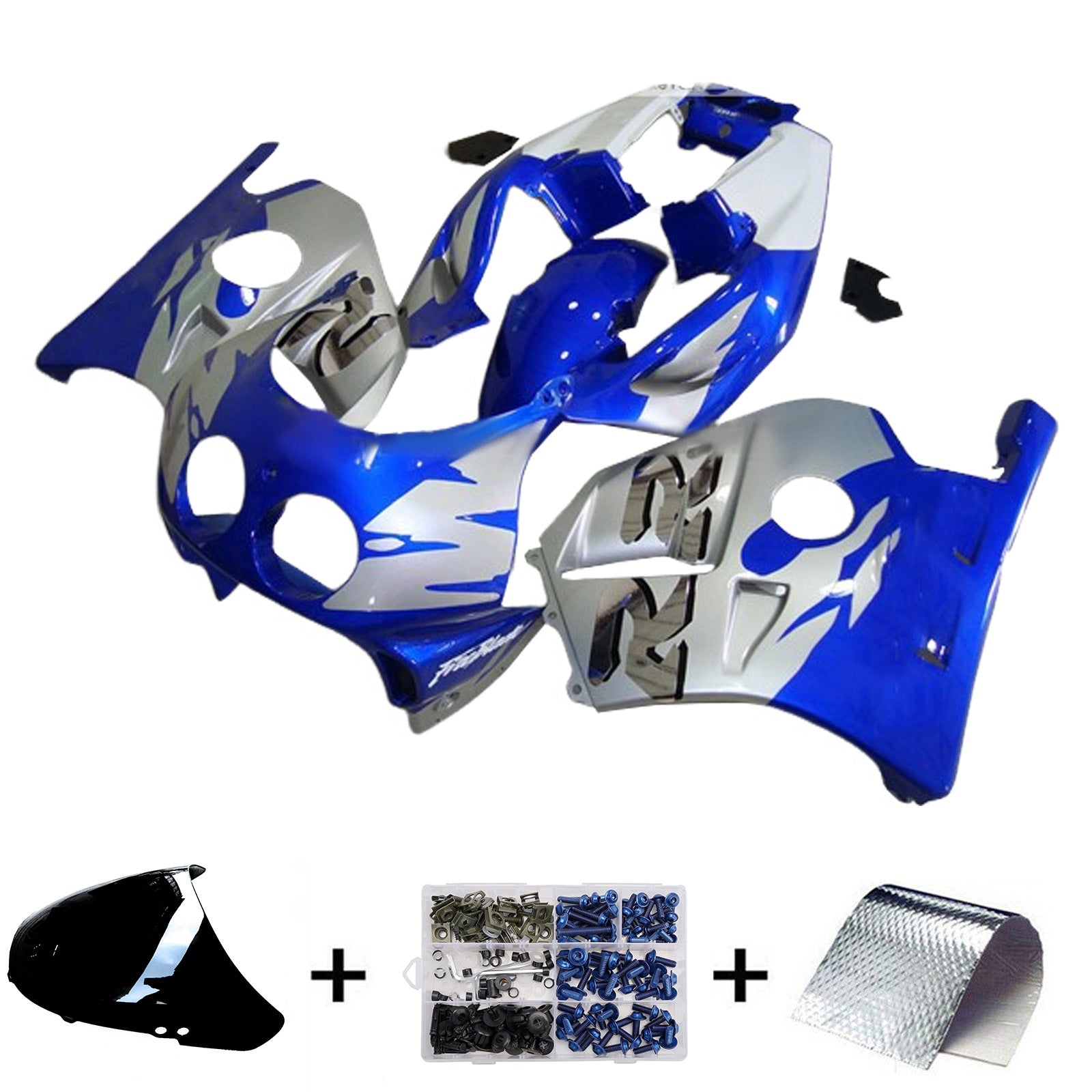 Amotopart 1990-1998 Honda CBR250RR MC22 Sliver Blue Fairing Kit
