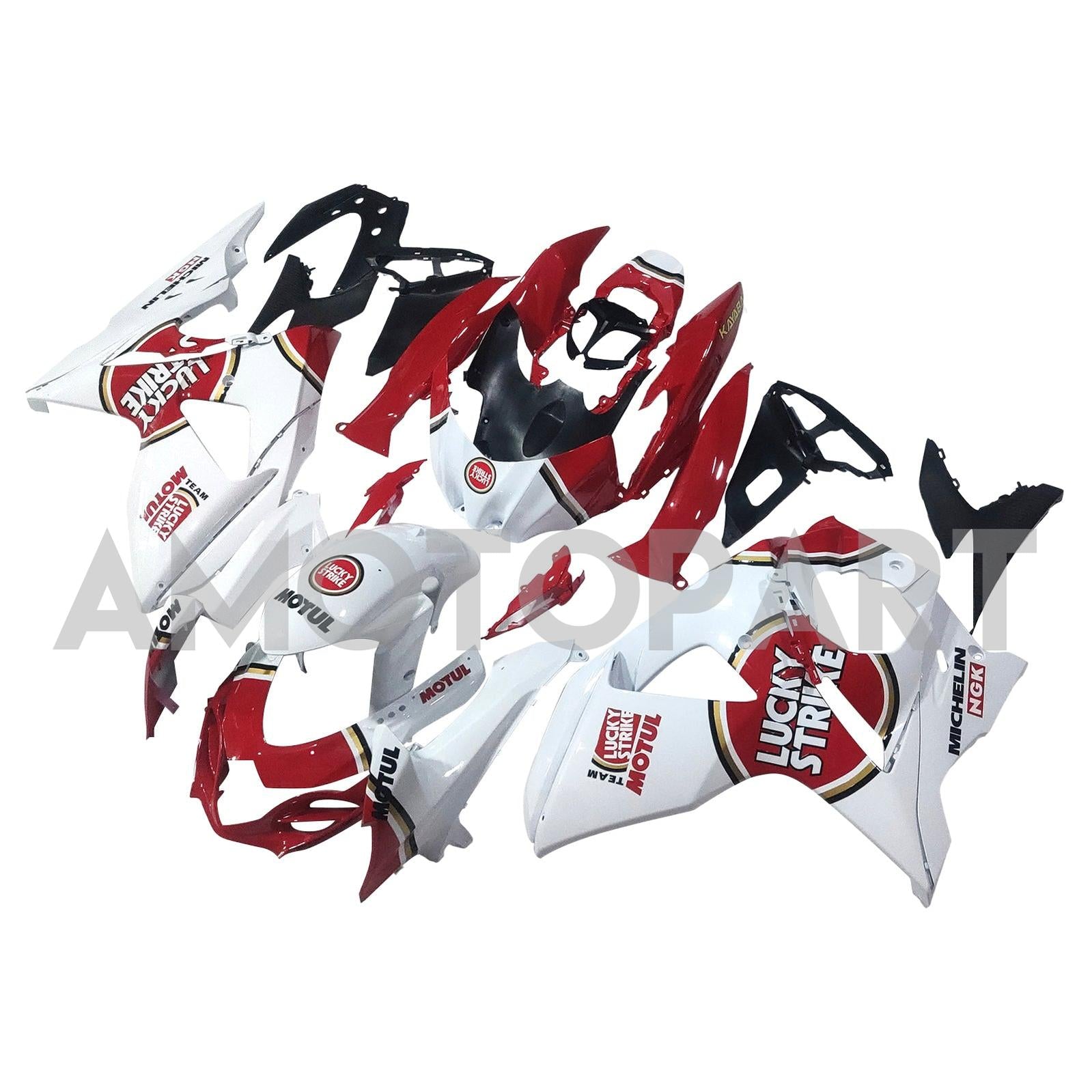 Amotopart 2009-2016 Suzuki GSXR1000 Kit de carénage rouge blanc brillant