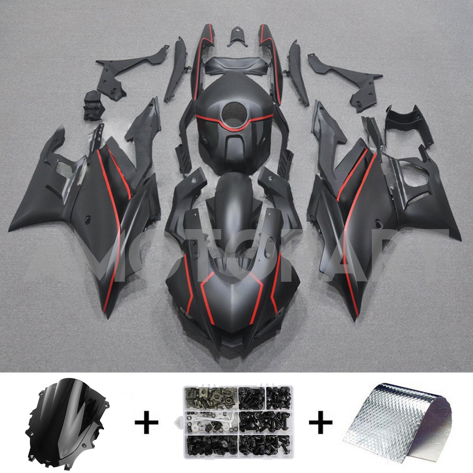 Amotopart 2022-2024 Yamaha YZF-R3 & R25 Matte Black Red Fairing Kit