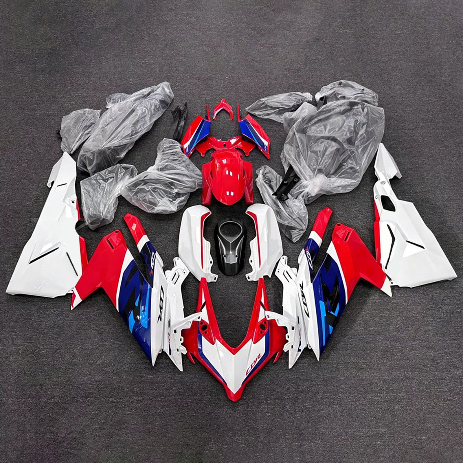 Amotopart 2023-2024 Honda CBR250RR White/Red Fairing Kit