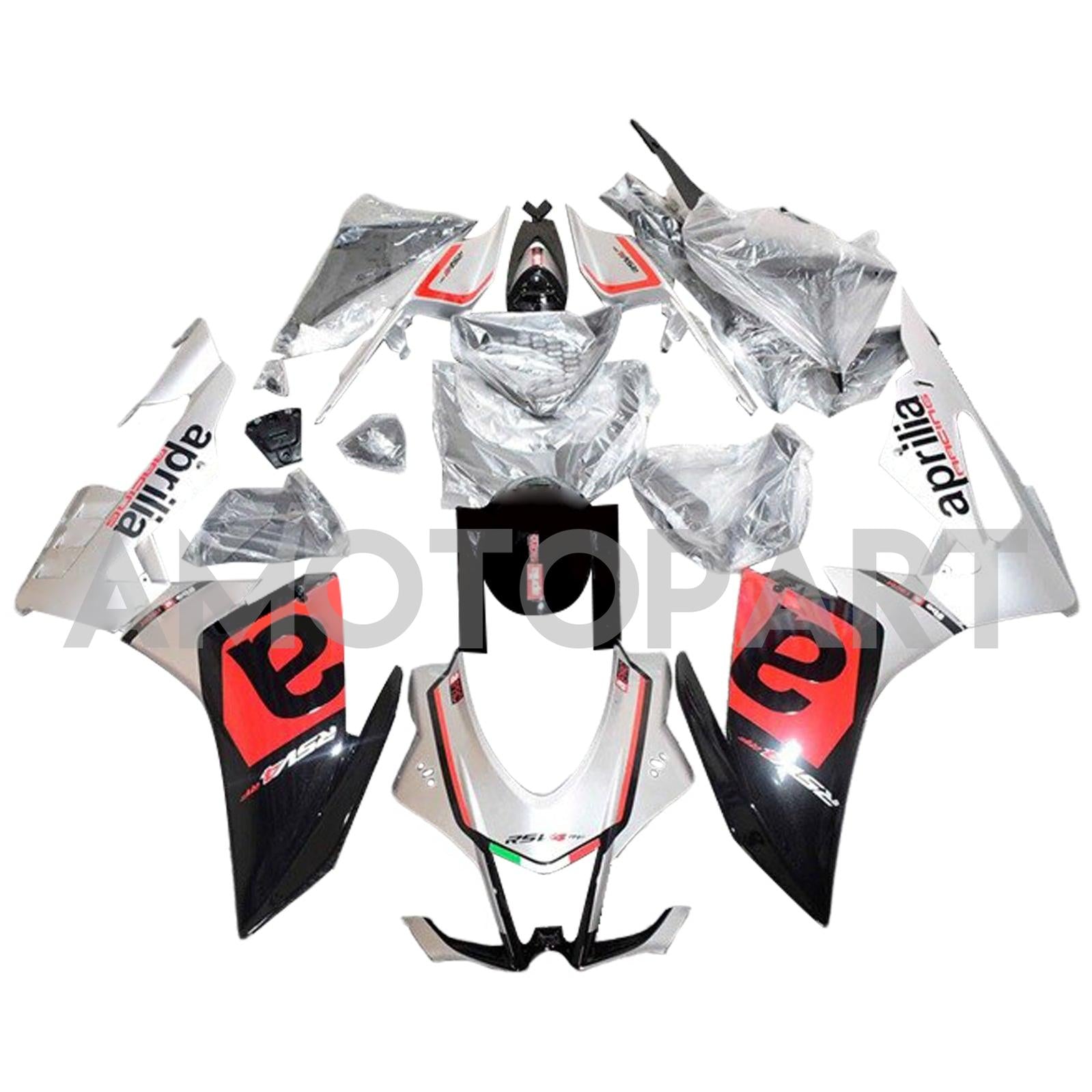 Amotopart Aprilia 2016-2020 RSV4 1000 Red&Black Style4 Fairing Kit