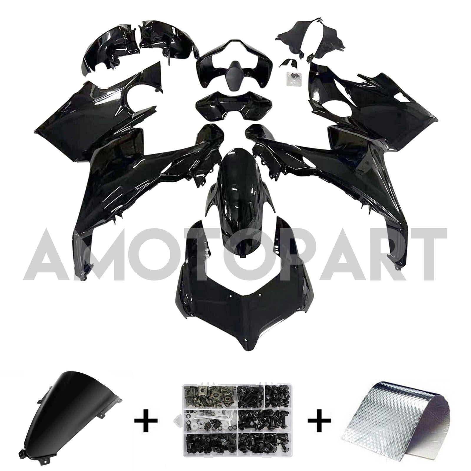 Amotopart Ducati 2018-2019 Panigale V4 V4S Black Fairing Kit