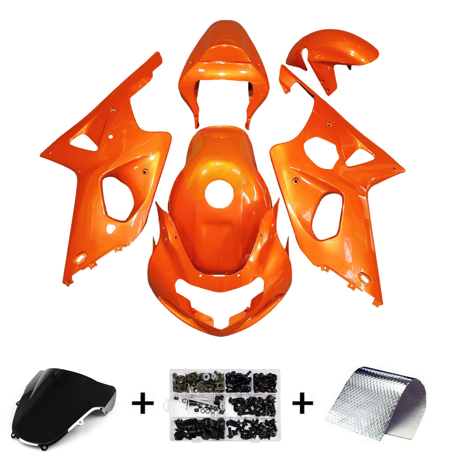 Amotopart 2000-2002 Suzuki GSXR1000 Orange Fairing Kit
