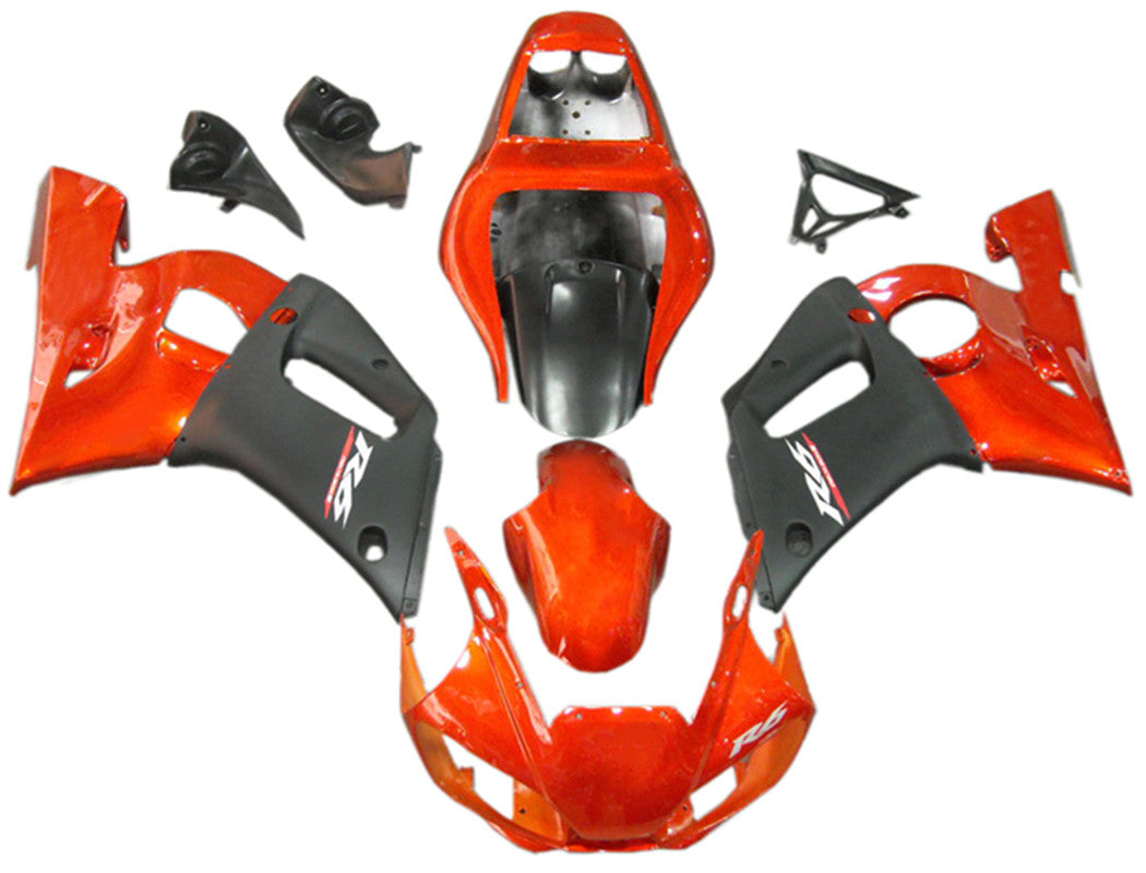 Amotopart Yamaha YZF 600 R6 1998-2002 Gloss Orange & Black Fairing Kit