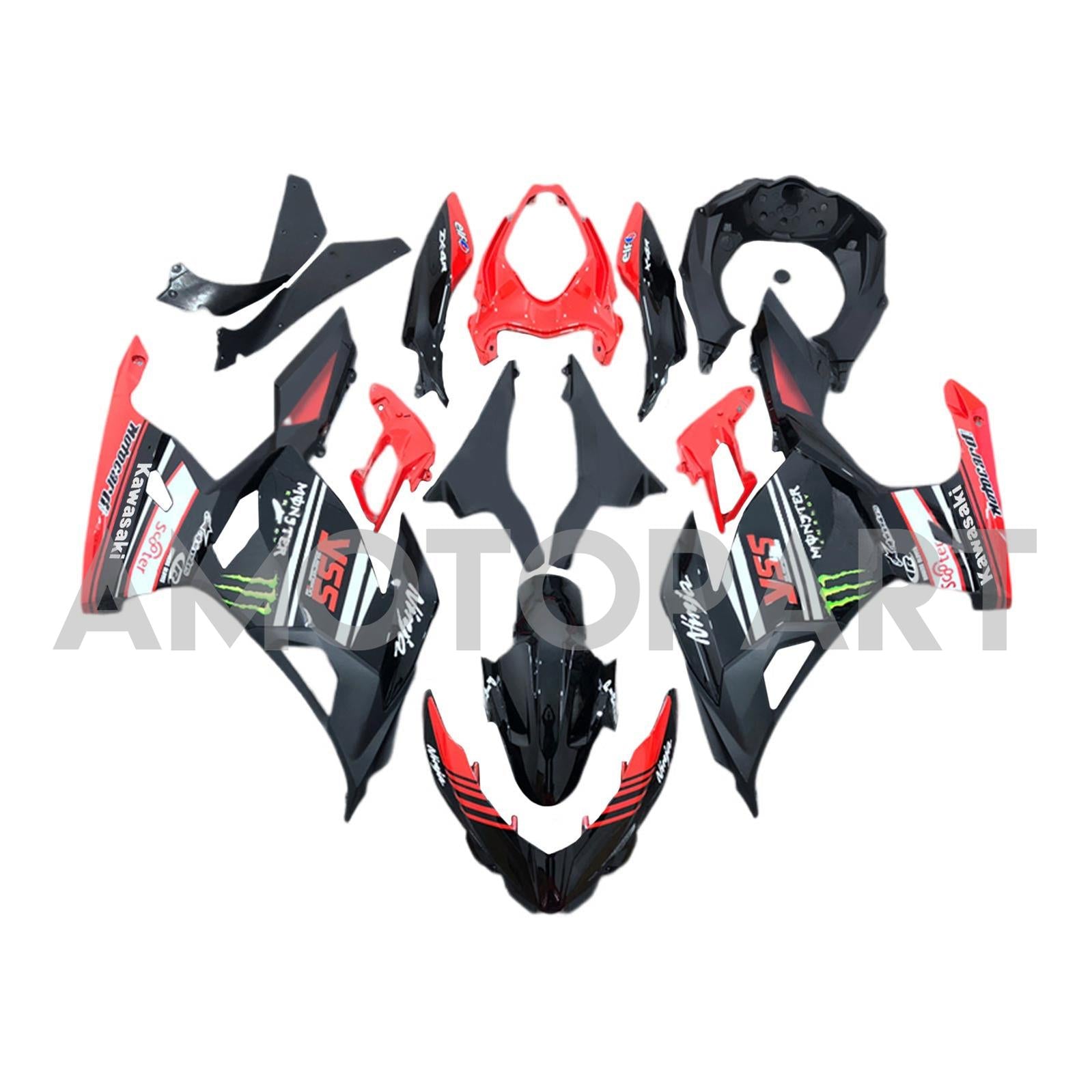 Amotopart 2018-2024 Kawasaki EX400/Ninja400 Fairing Kit Collection One