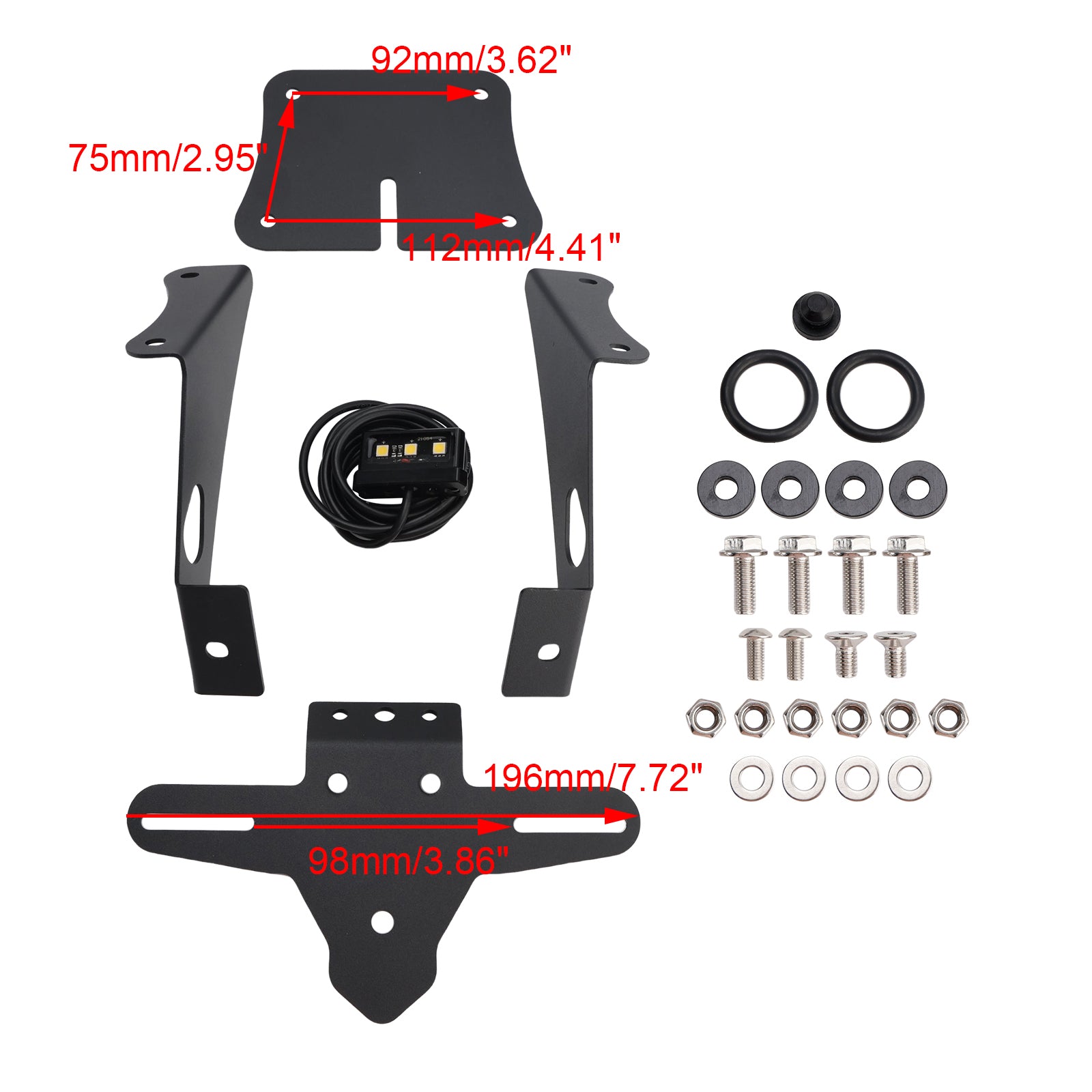 Yamaha YZF-R25 YZF-R3 MT-25 MT-03 19-25 License Plate Holder Frame Bracket