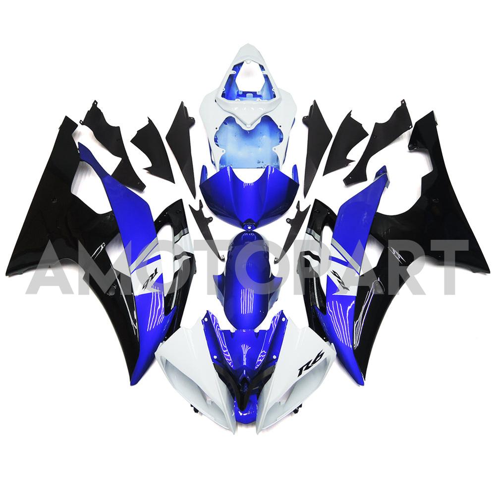 Amotopart Yamaha YZF 600 R6 2008-2016 Blue&Black Style1 Fairing Kit