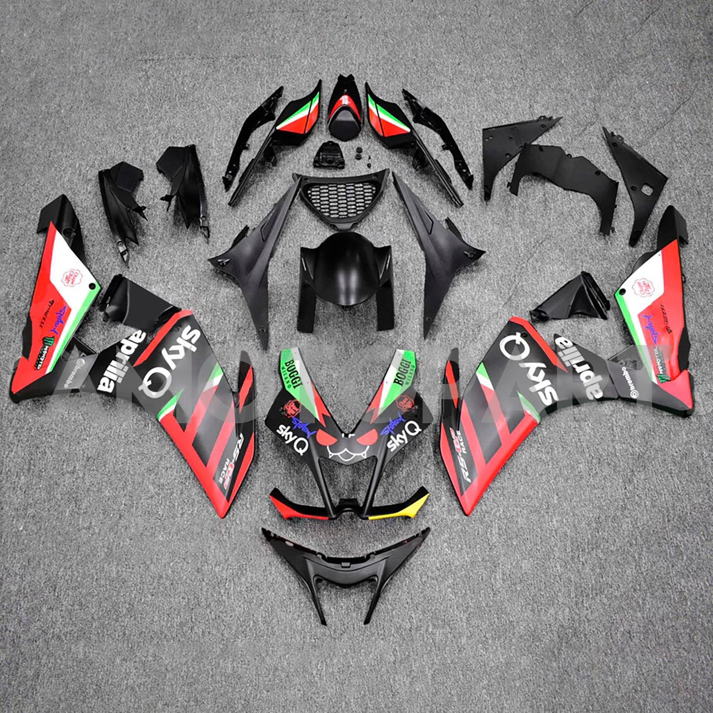 Amotopart 2009-2015 Aprilia RSV4 1000 Black Red White Fairing Kit