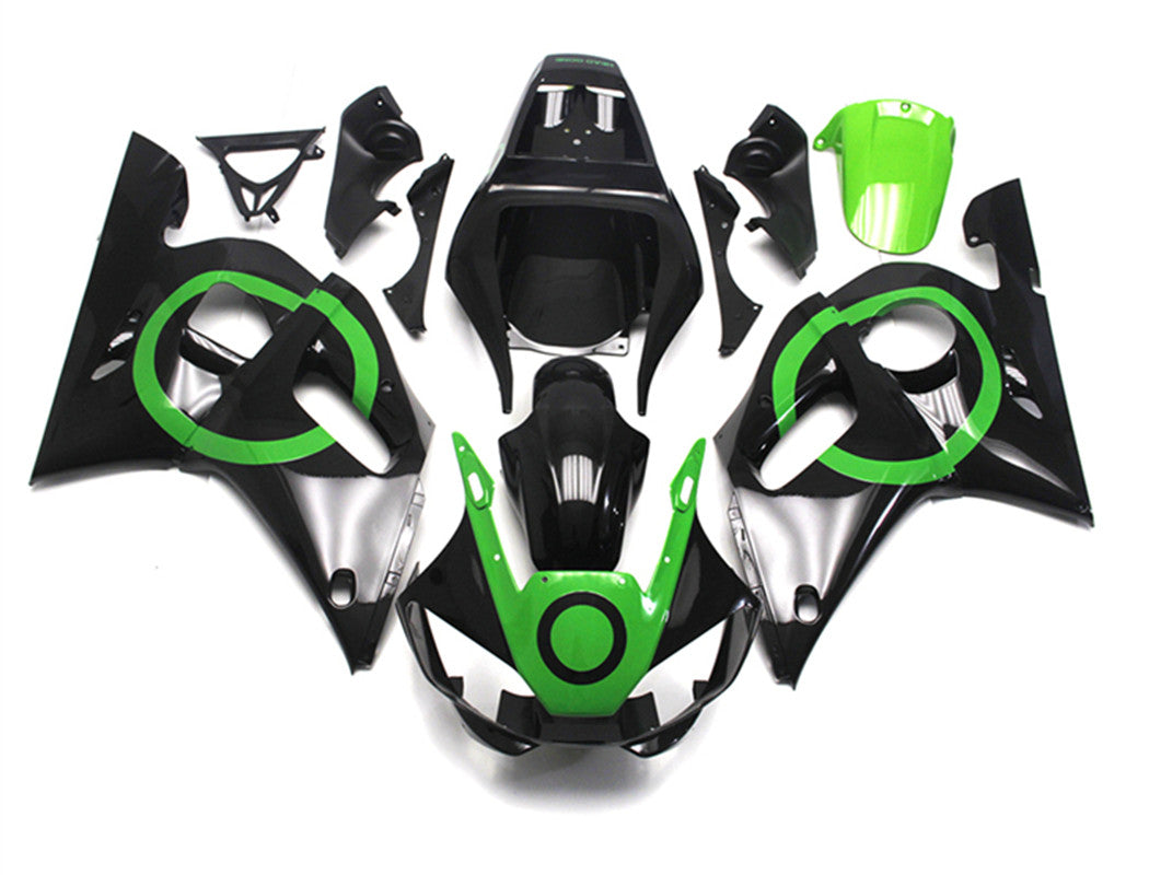 Amotopart Yamaha YZF 600 R6 1998-2002 Green & Black Fairing Kit