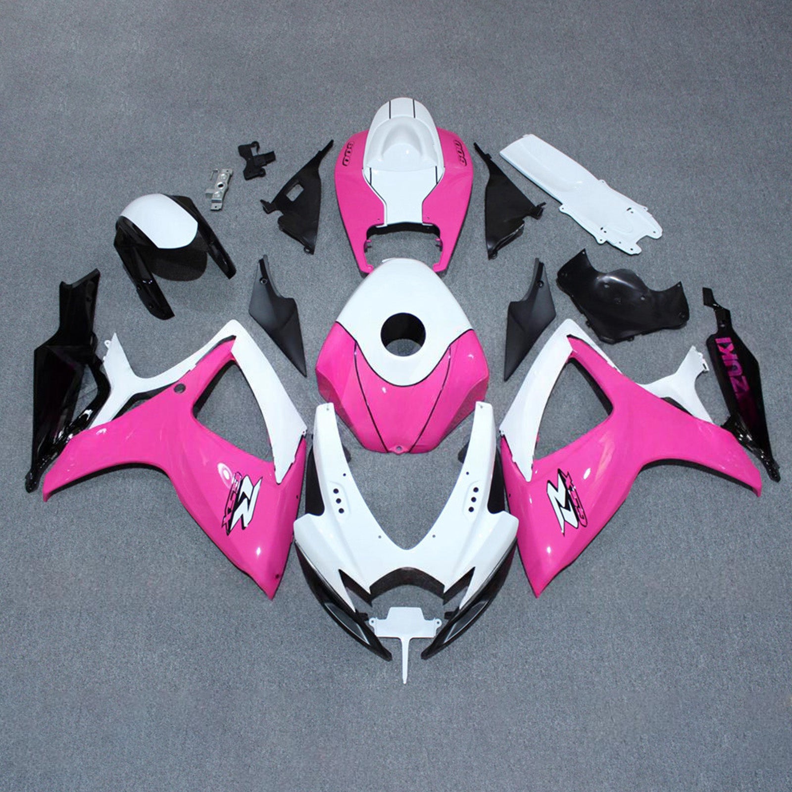 Amotopart 2006-2007 Suzuki GSXR 600/750 Pink White Black Fairing Kit