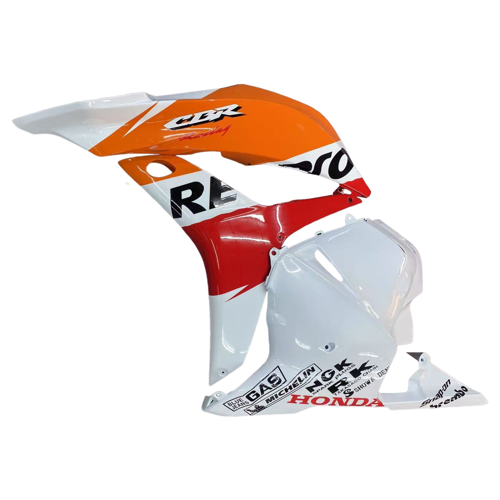 Amotopart 2009-2012 Honda CBR600RR Orange Red White Fairing Kit